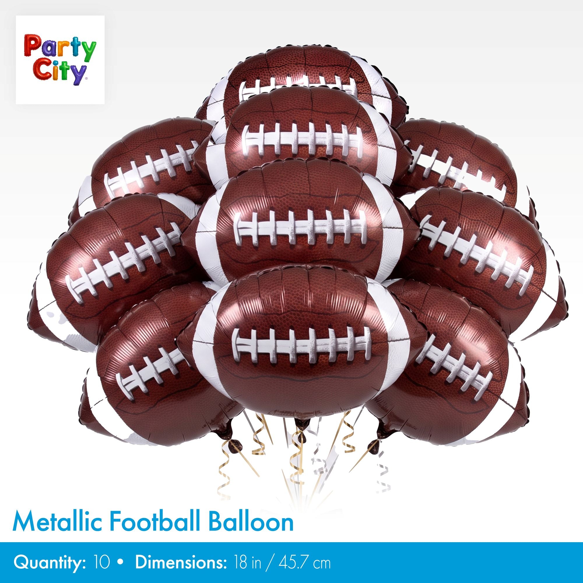 Football Balloon Bouquet, 10pc - Image 2