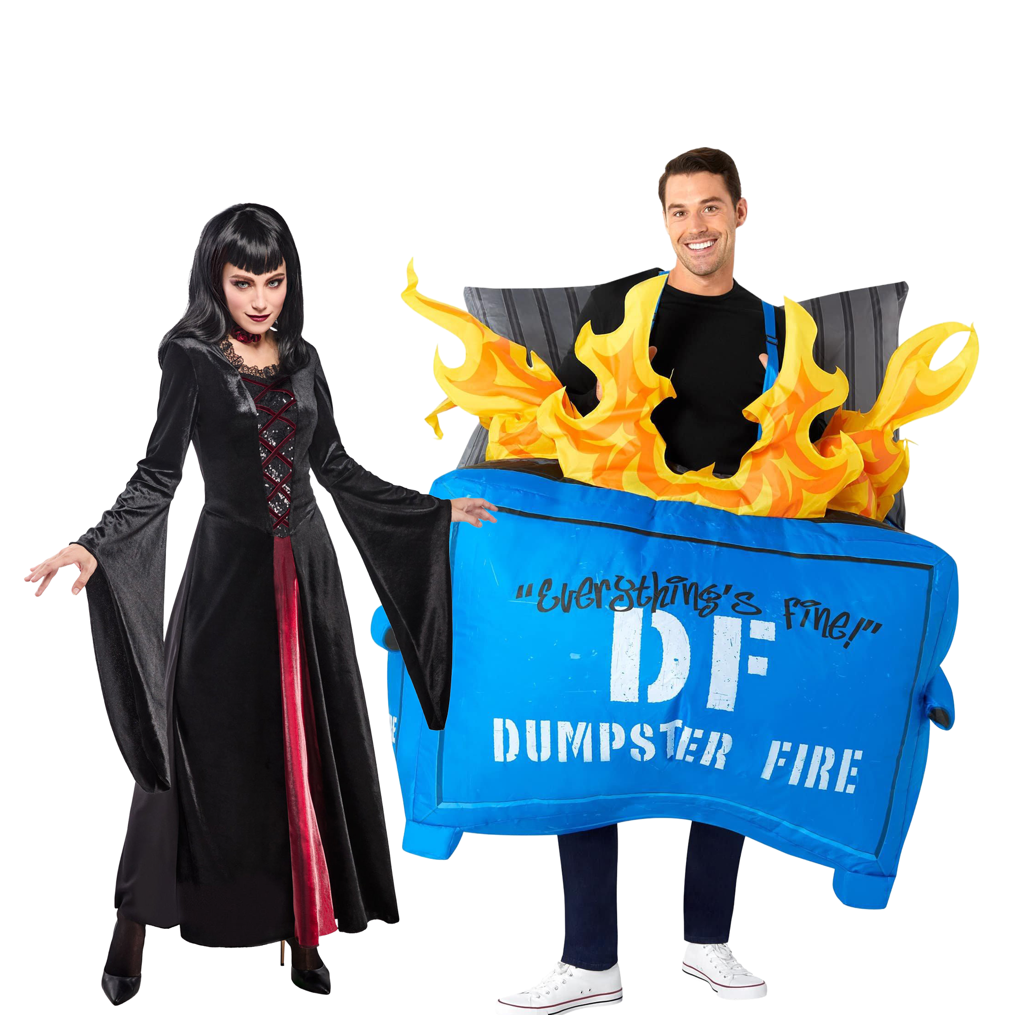 Vampire & Dumpster Fire Couples Costume – Rhyme Without a Reason