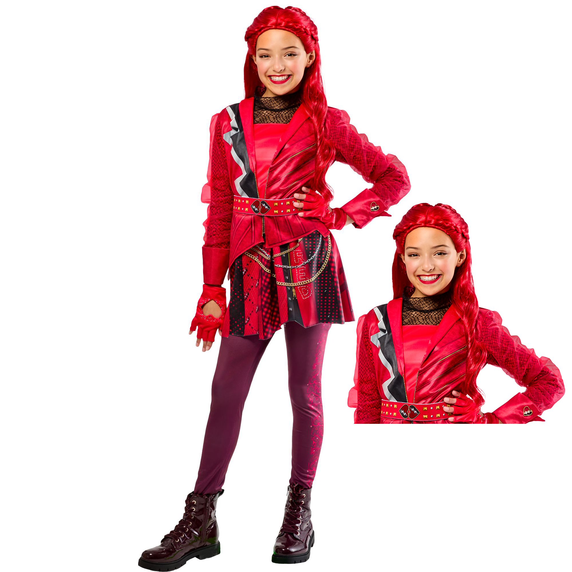 Disney Descendants Wicked Wonderland Red Girls Costume Set