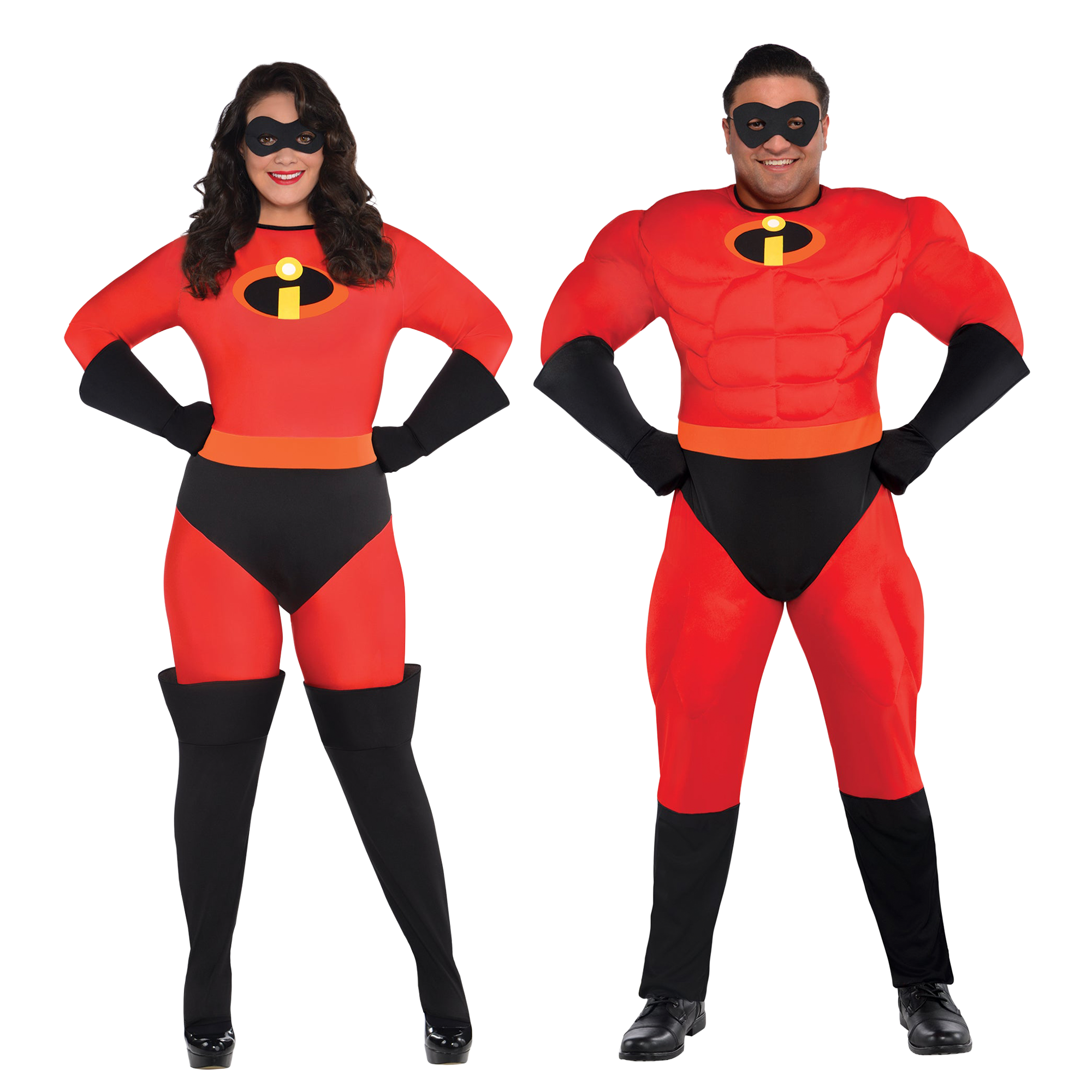 The Incredibles Mr. and Mrs. Incredible Plus Size Couples Costume for Adults