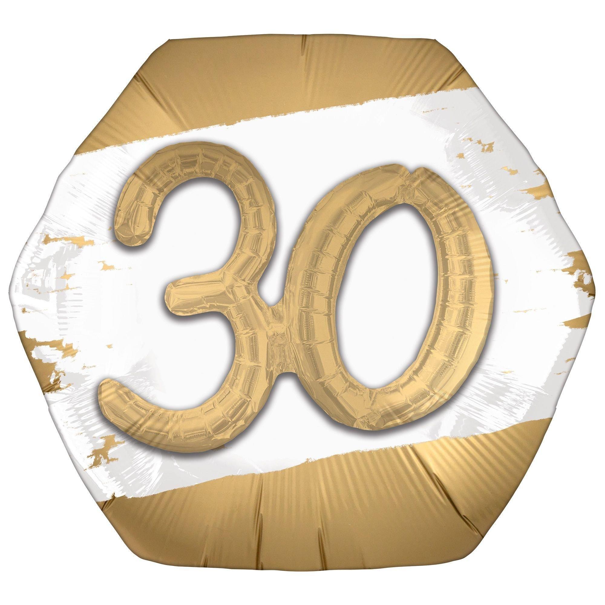 Satin Golden Age Happy Birthday Hexagonal Foil Balloon, 30in x 28in, Ages - Image 2