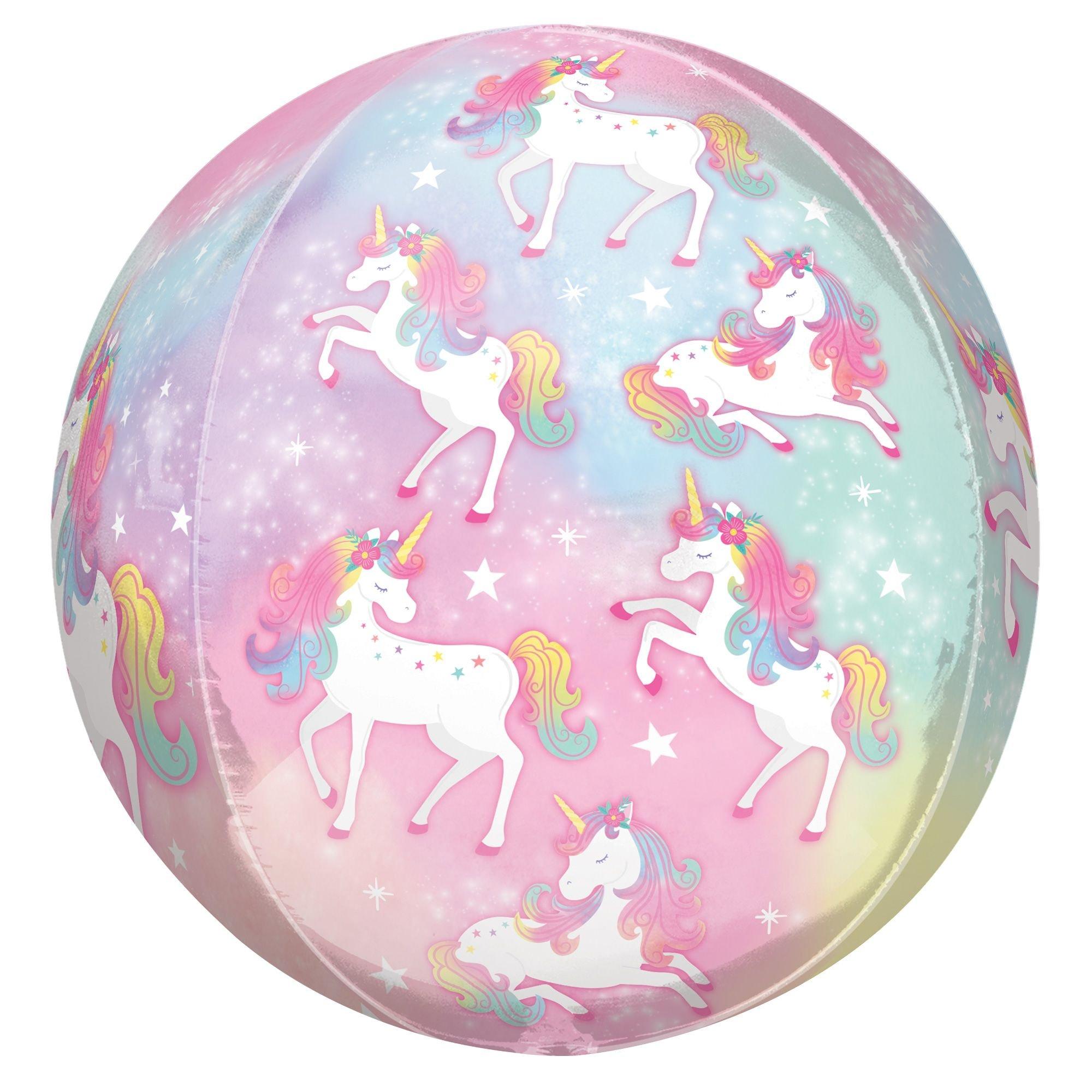 Enchanted Unicorn Plastic Balloon, 15in x 16in - See Thru Orbz - Image 2