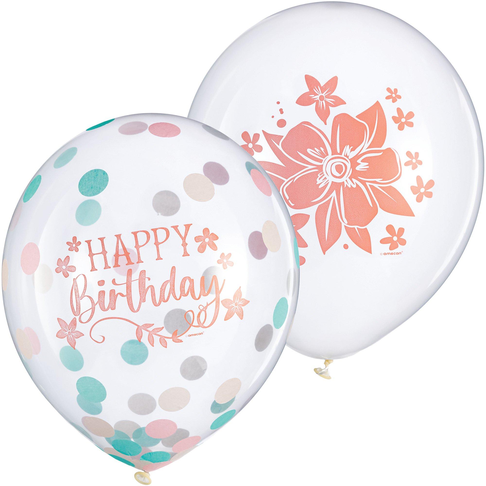 6ct, 12in, Free Spirit Boho Birthday Confetti Latex Balloons - Image 2