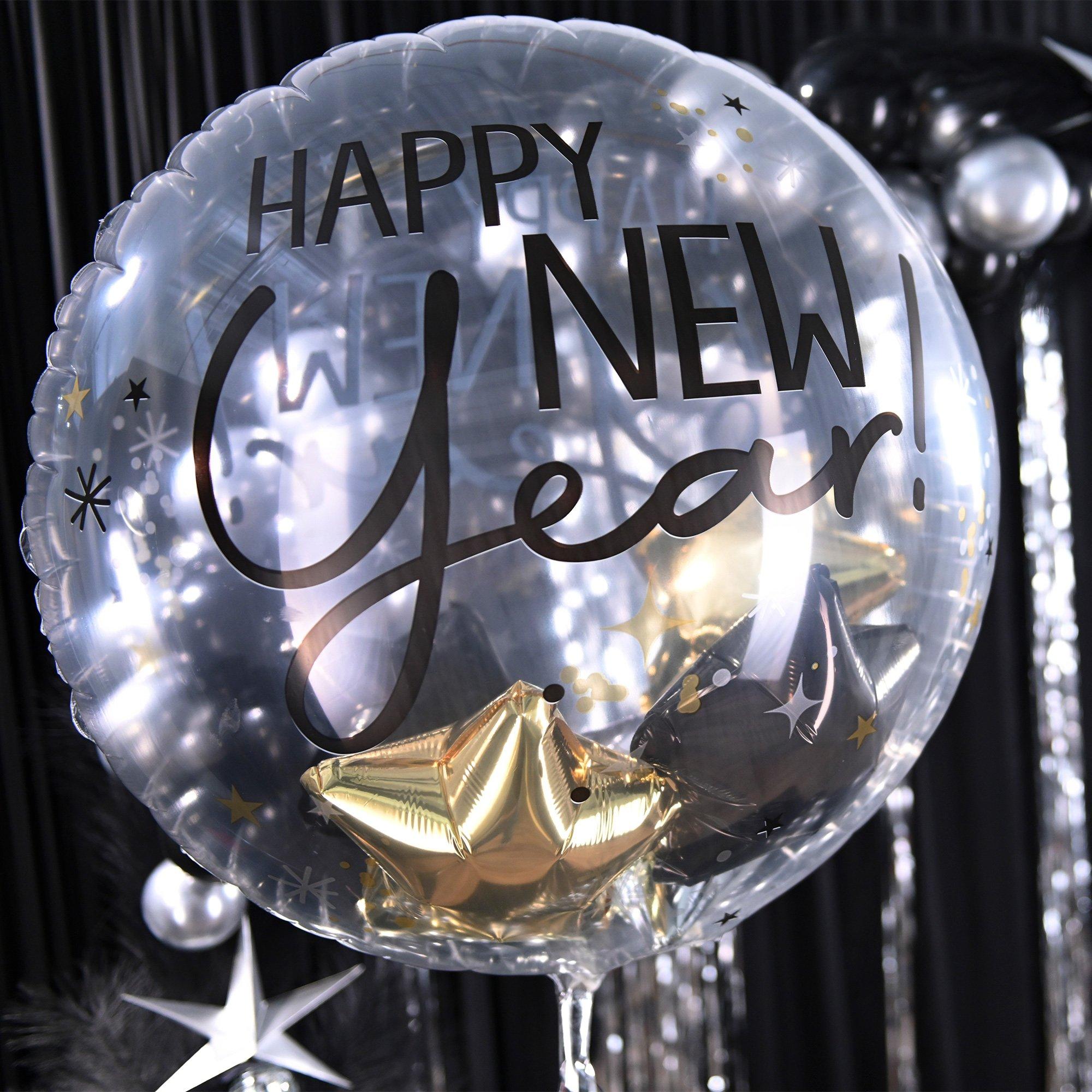 Bubbly Happy New Year Stuffed Plastic Balloon, 20in - Image 2