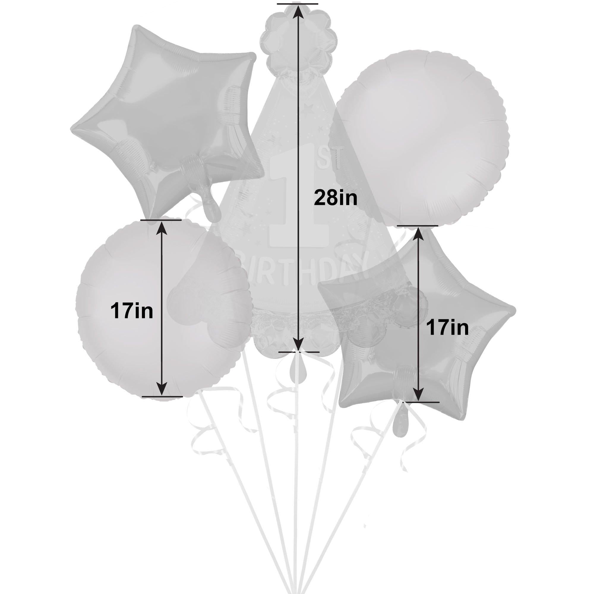 Little Miss One-derful 1st Birthday Foil Balloon Bouquet, 5pc - Image 2