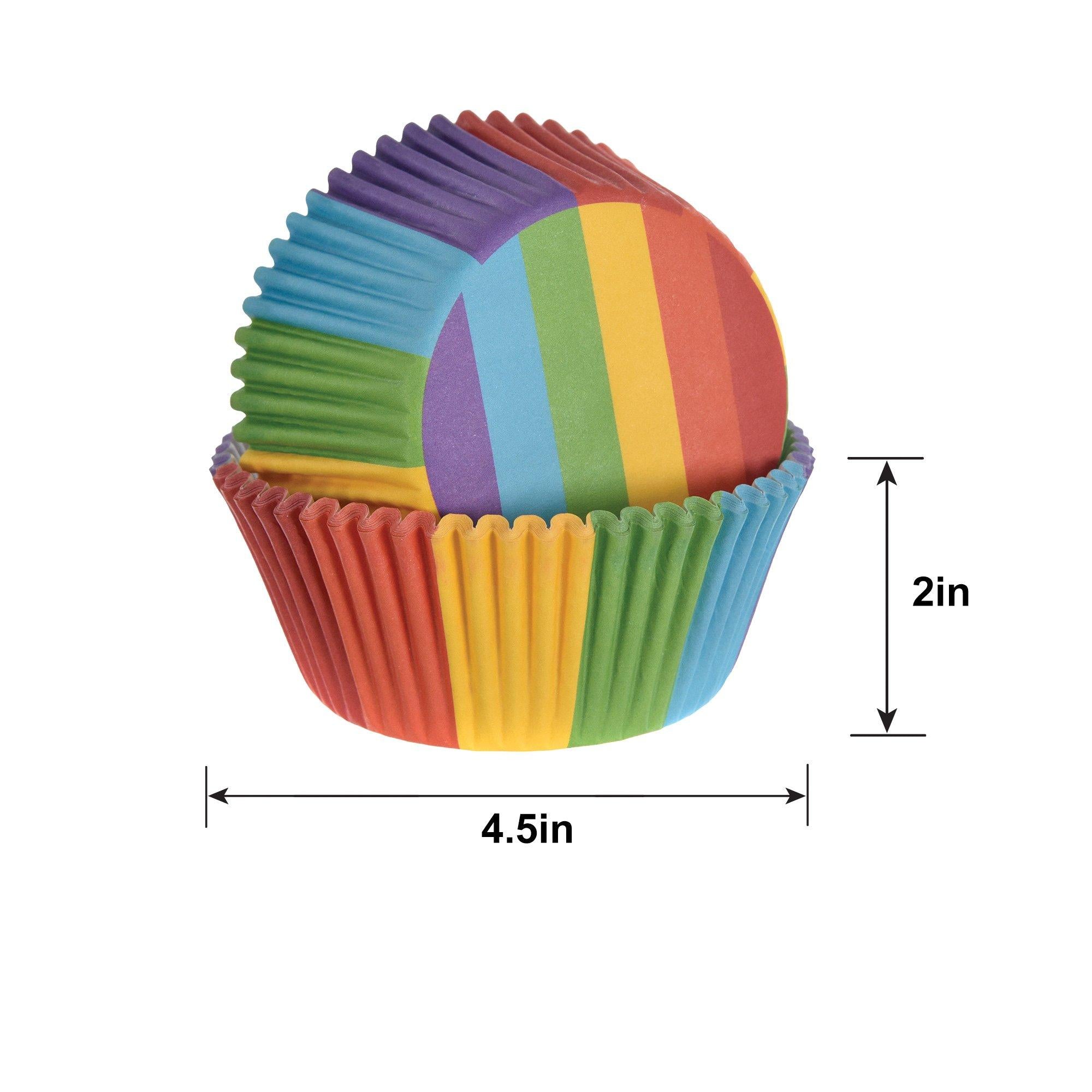 Rainbow Stripe Baking Cups, 48ct - Image 2