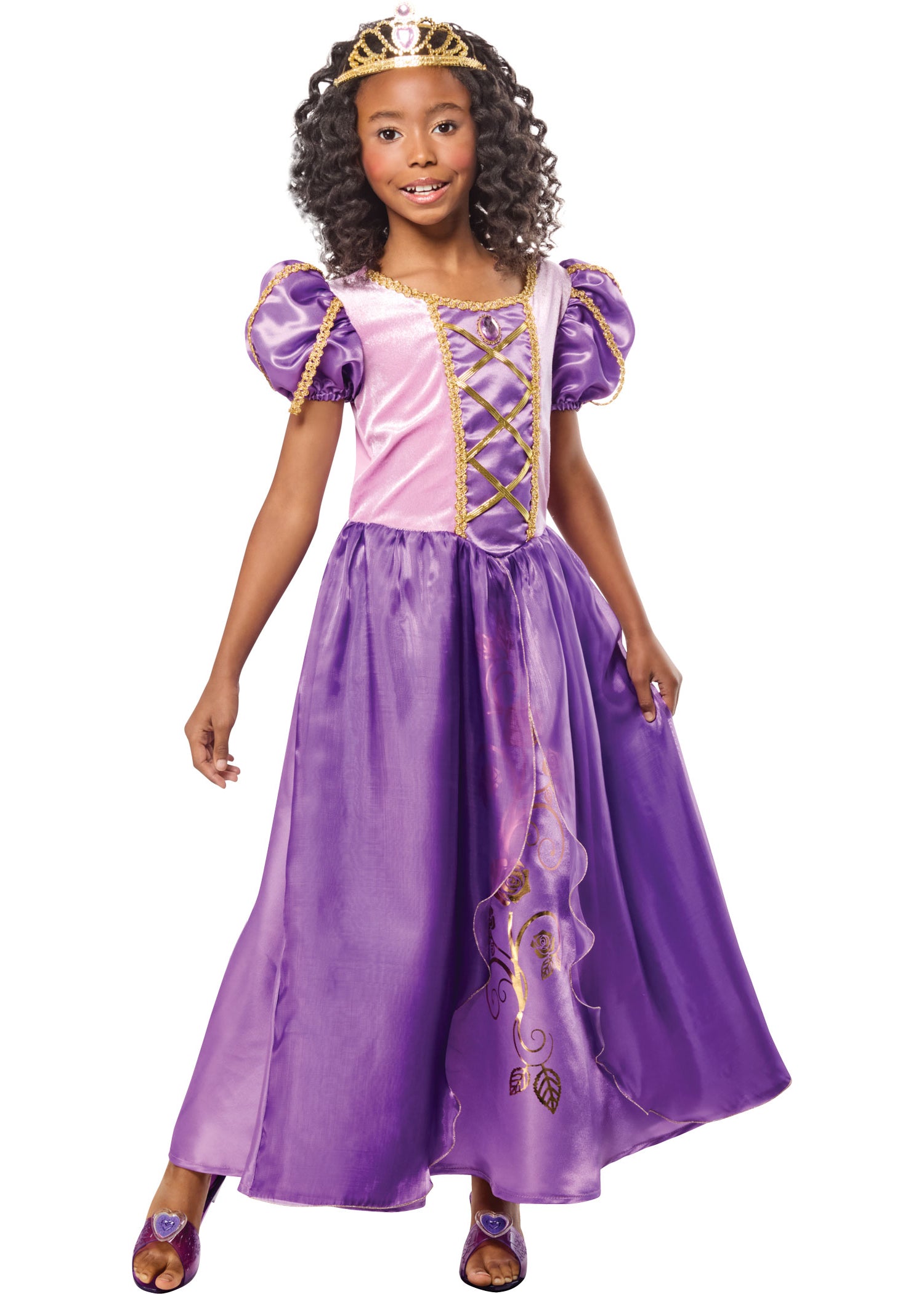 Girls' Purple Royal Princess Complete Costume Set - Image 2