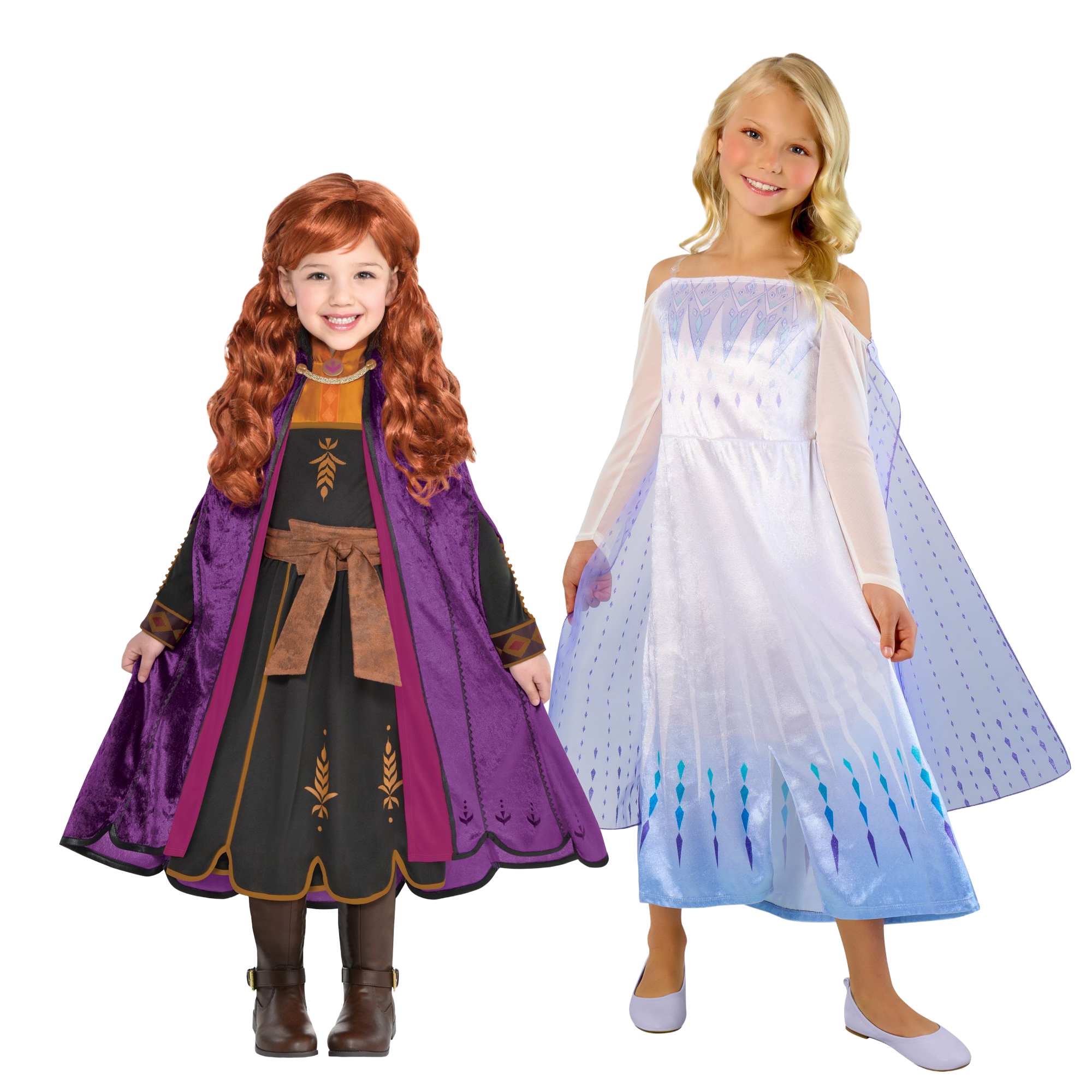 Disney Frozen Anna & Elsa Costume and Wig Set for Girls