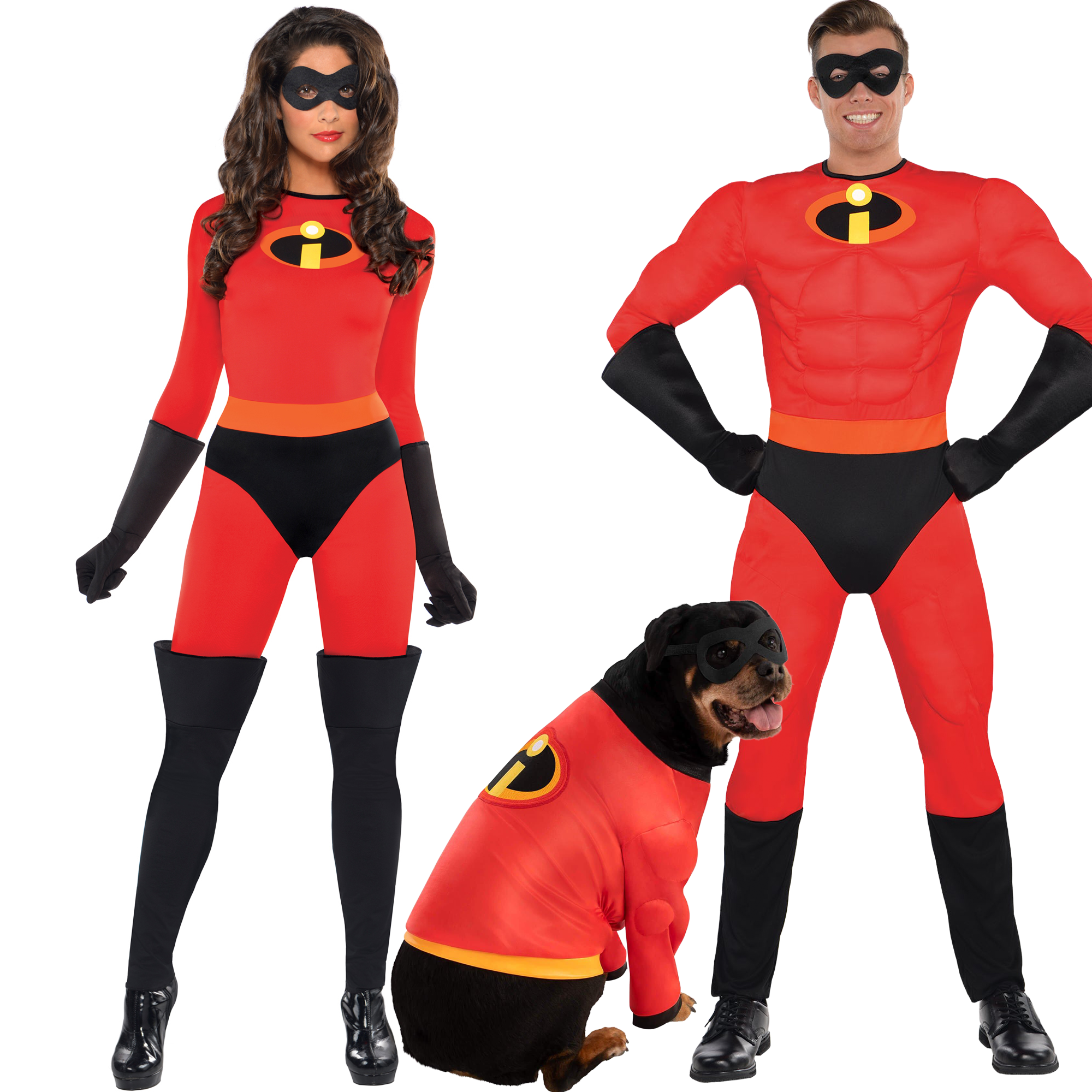 Disney Pixar Mr. Incredible, Mrs. Incredible & Pet Costume Family