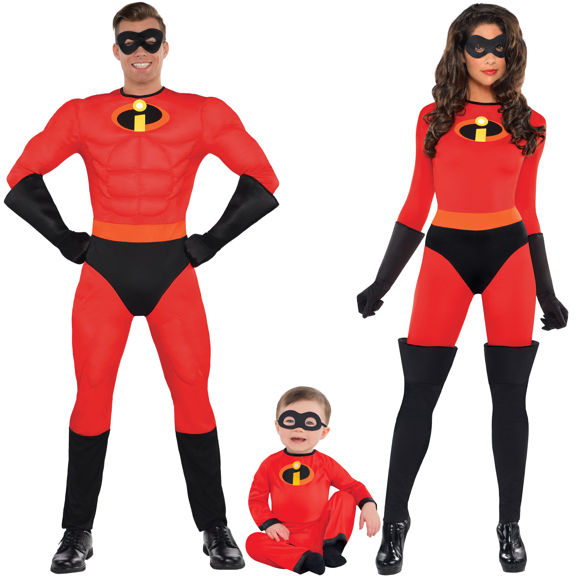 Disney Pixar Mr. and Mrs. Incredible with Jack-Jack Family Costume