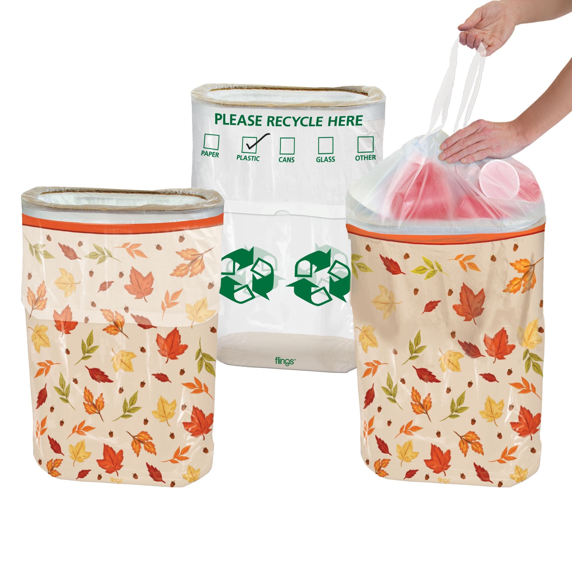 Fall Leaves Pop Up Trash & Recycle Cleanup Kit