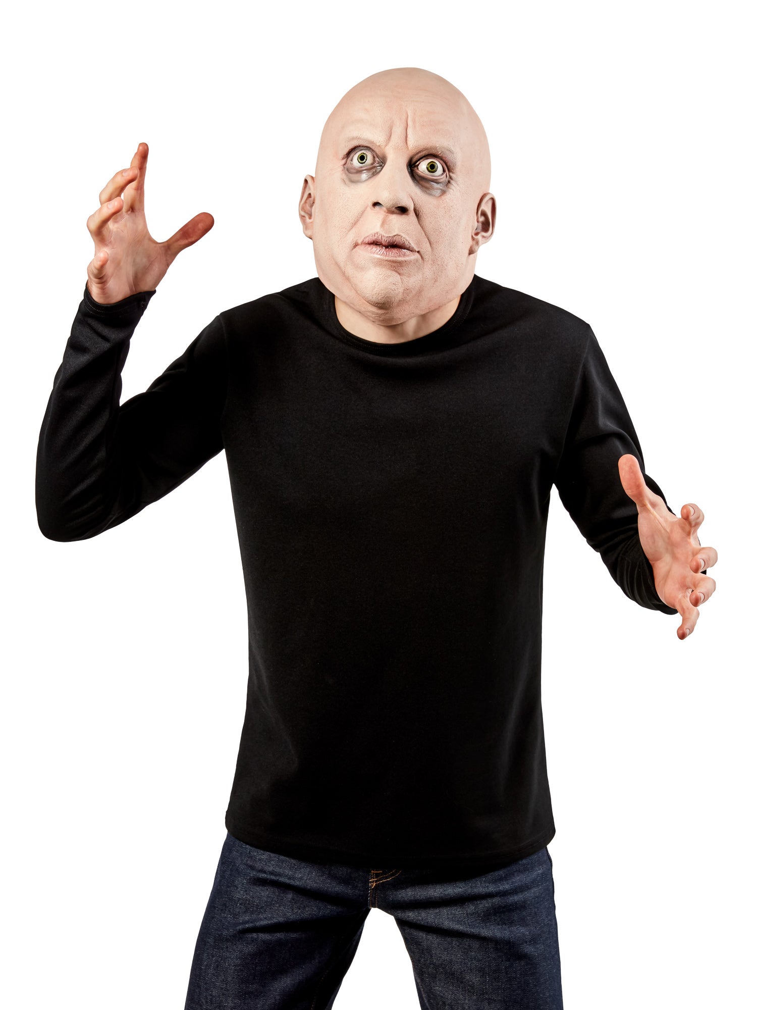 Men's The Addam's Family Uncle Fester Overhead Latex Mask - Deluxe - Image 2