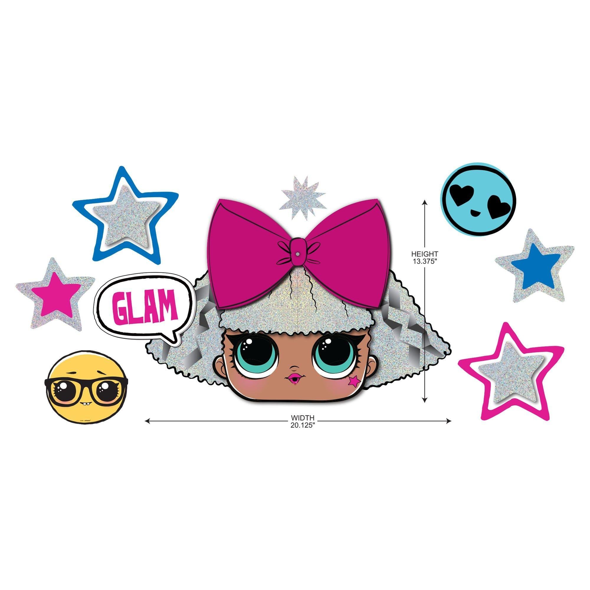 Glitter Diva Wall Decorating Kit, 9pc - L.O.L. Surprise! Together 4-Eva - Image 2