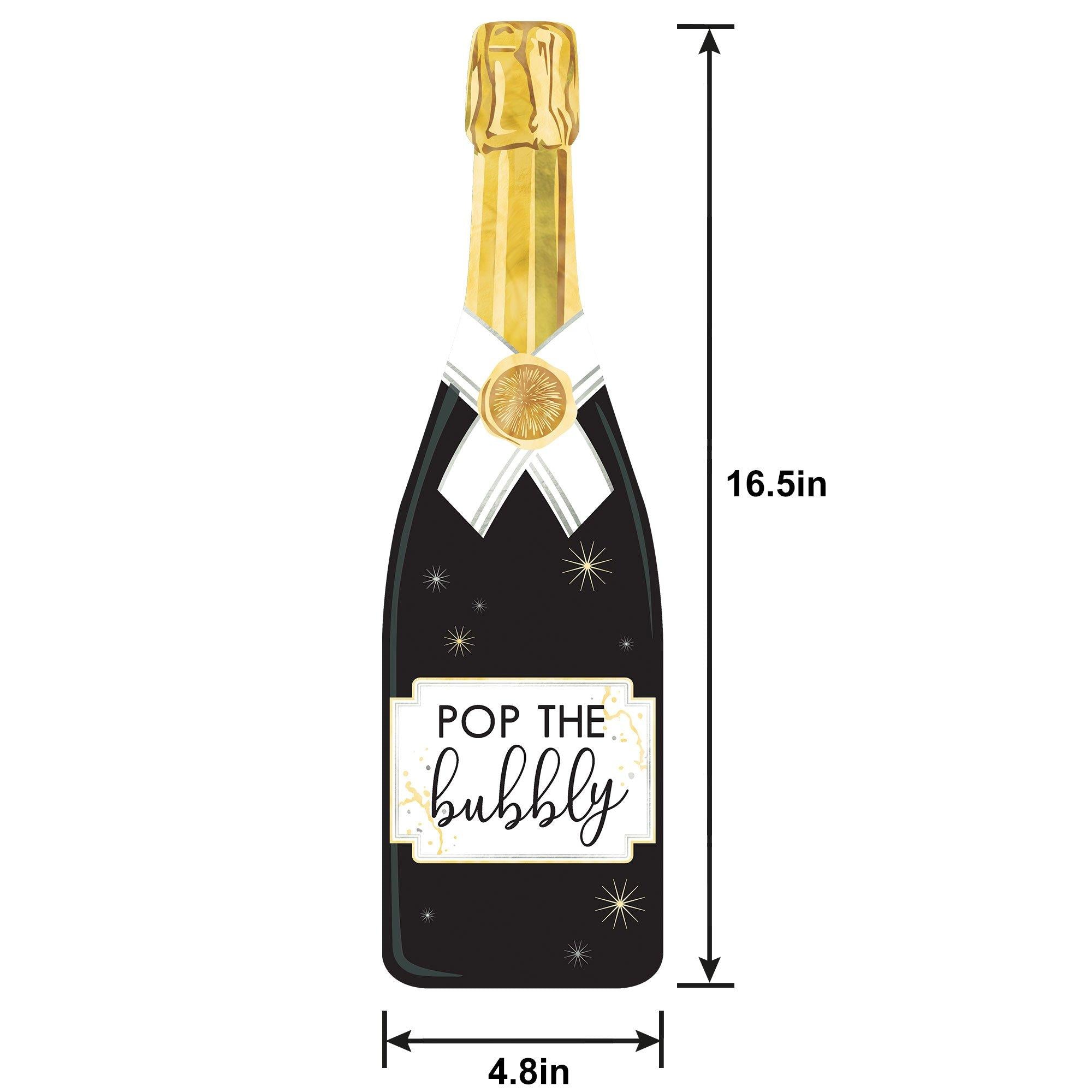 Light-Up New Year's Eve Champagne Bottle Wood Sign, 16.5in - Image 2