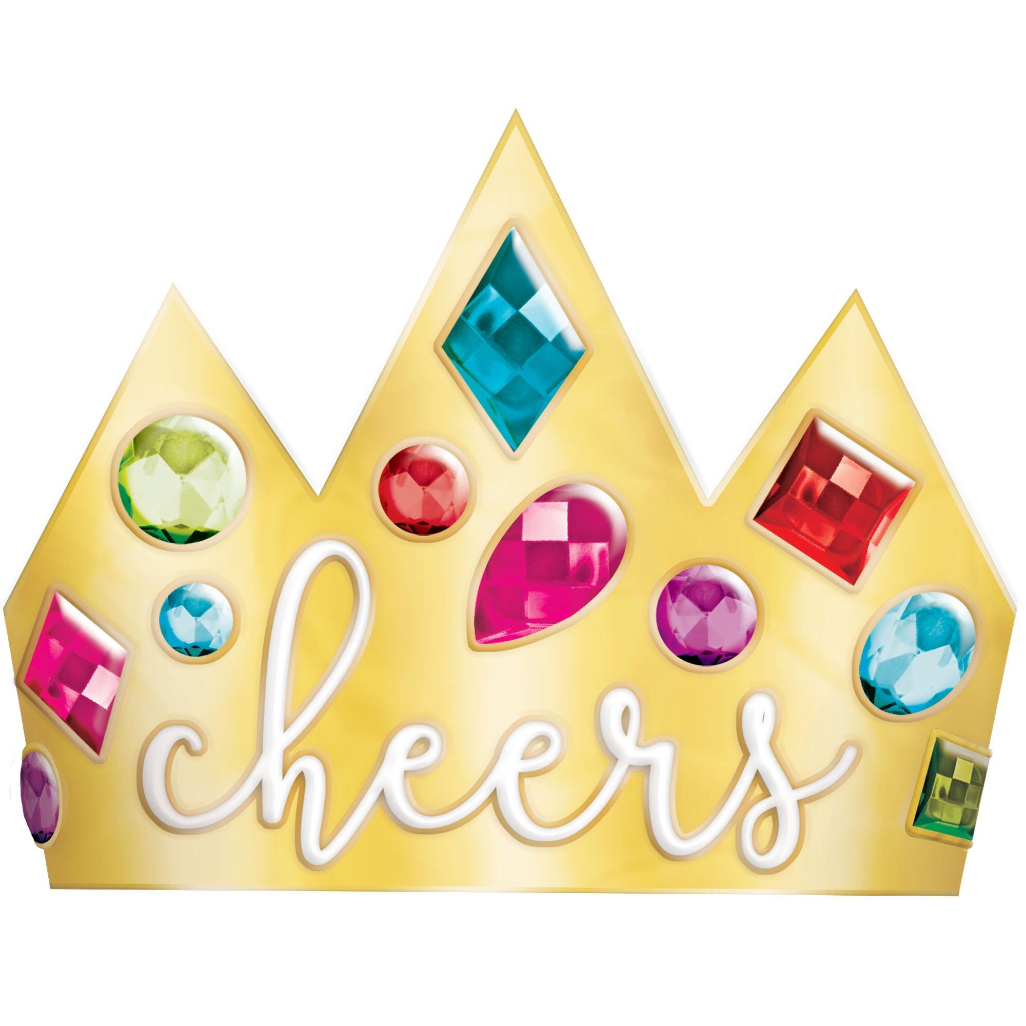 Mirrored Gold & Gem Cheers Plastic Tiara