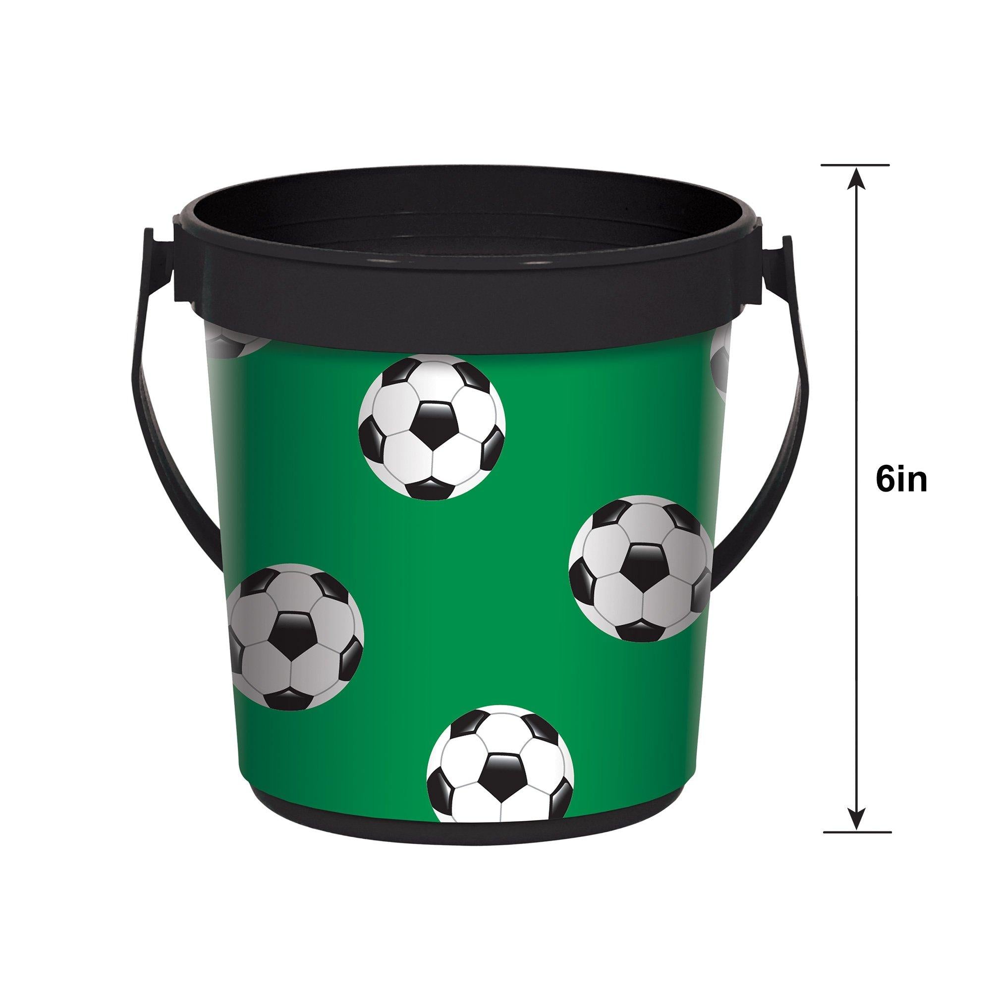 Soccer Ball Plastic Favor Container, 6.25in x 4.5in - Image 2
