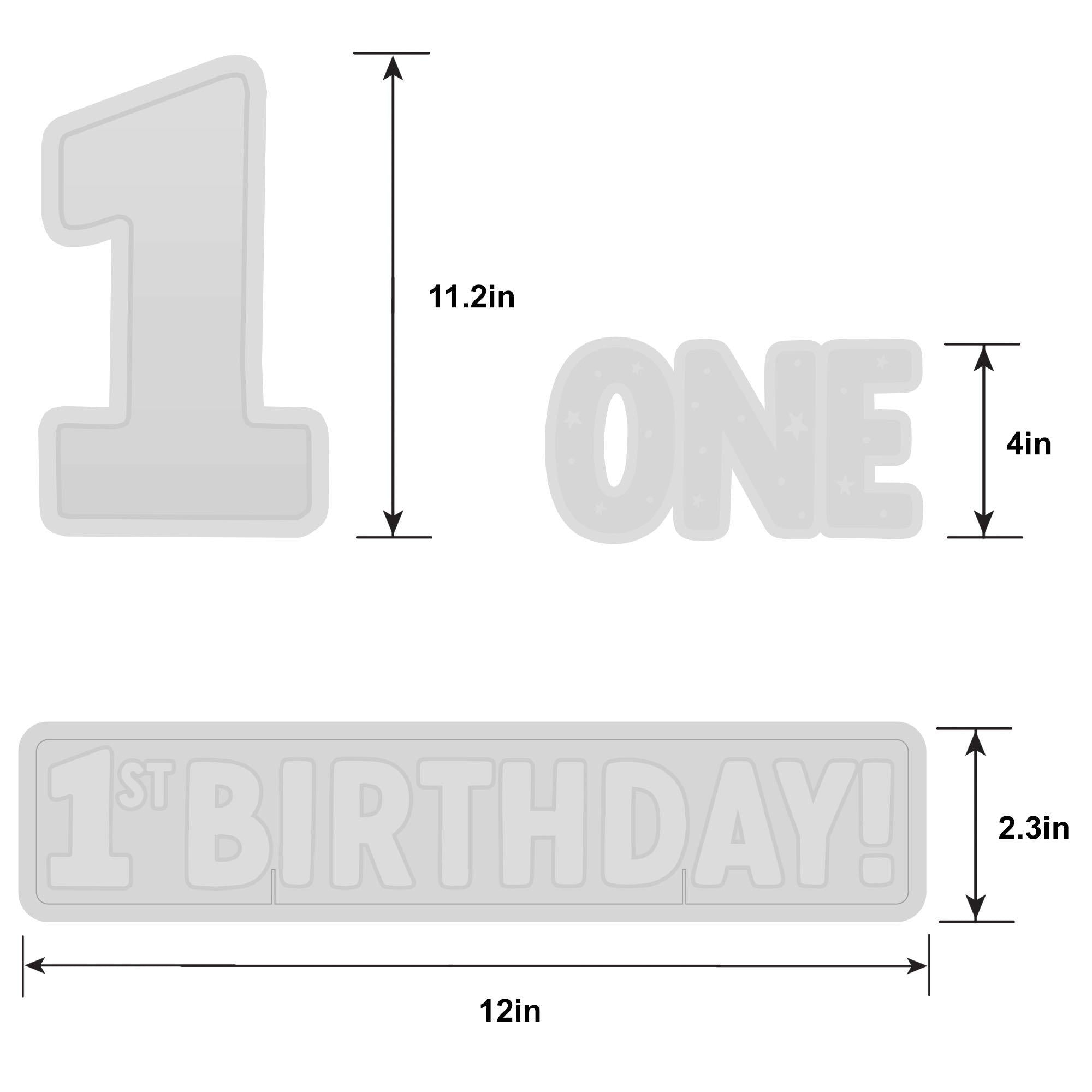 Pink 1st Birthday Cardstock Table Decorations, 4p - Image 2