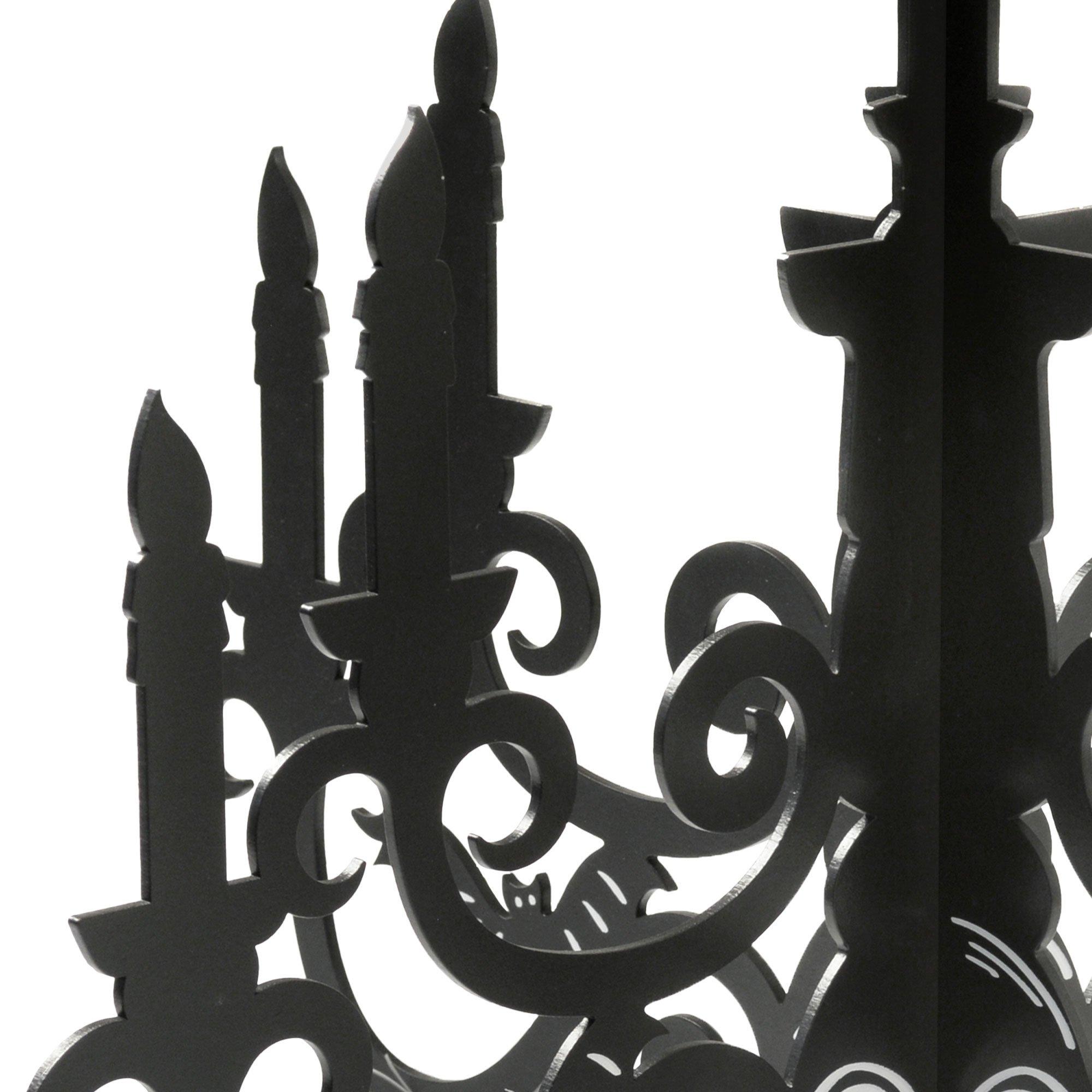 Black MDF Candelabra Decoration, 17in x 19.5in - Spellbound Halloween - Image 2