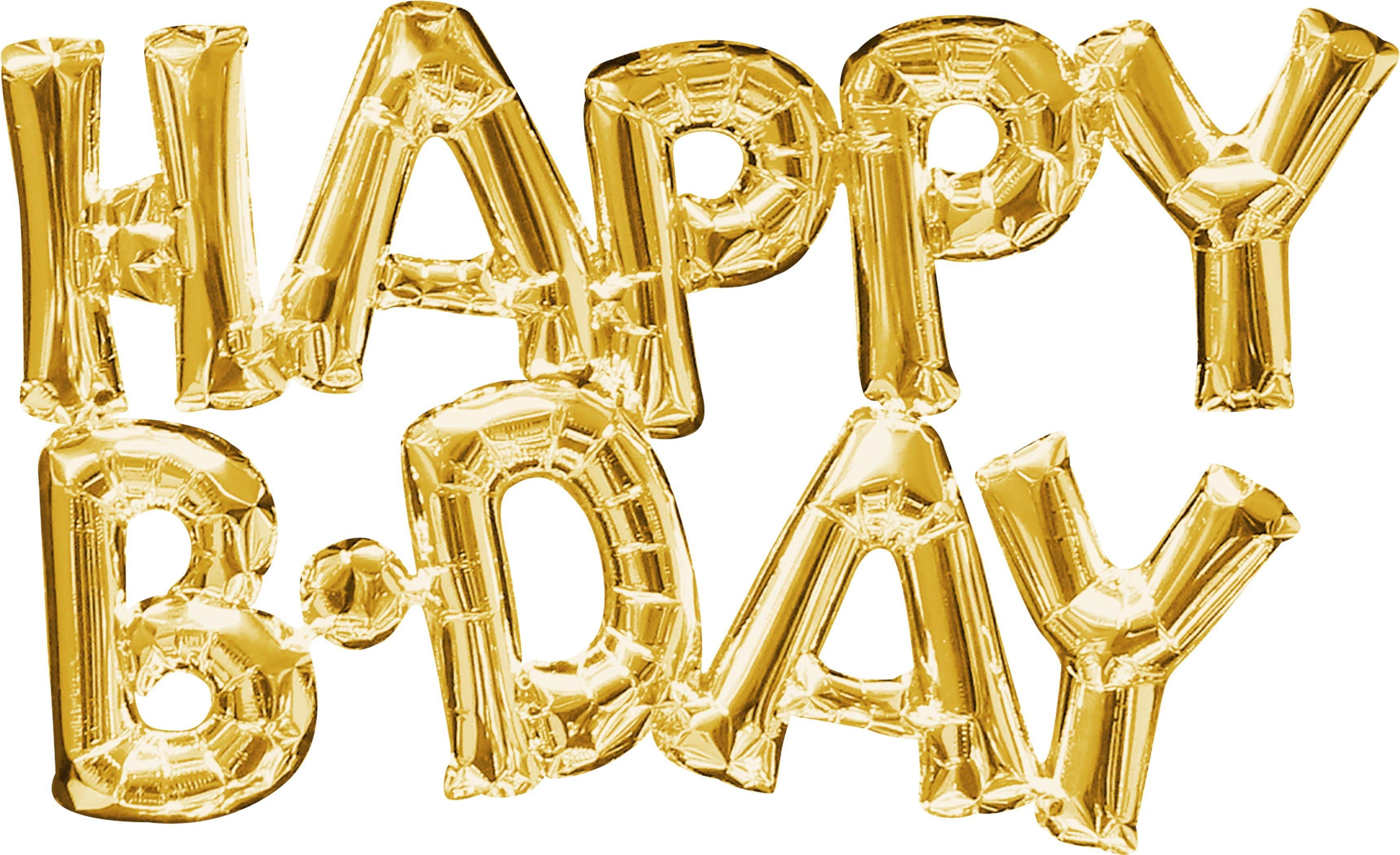 Air-Filled Happy B-Day Letter Balloon Banners, 2pc, Assorted Colors - Image 2