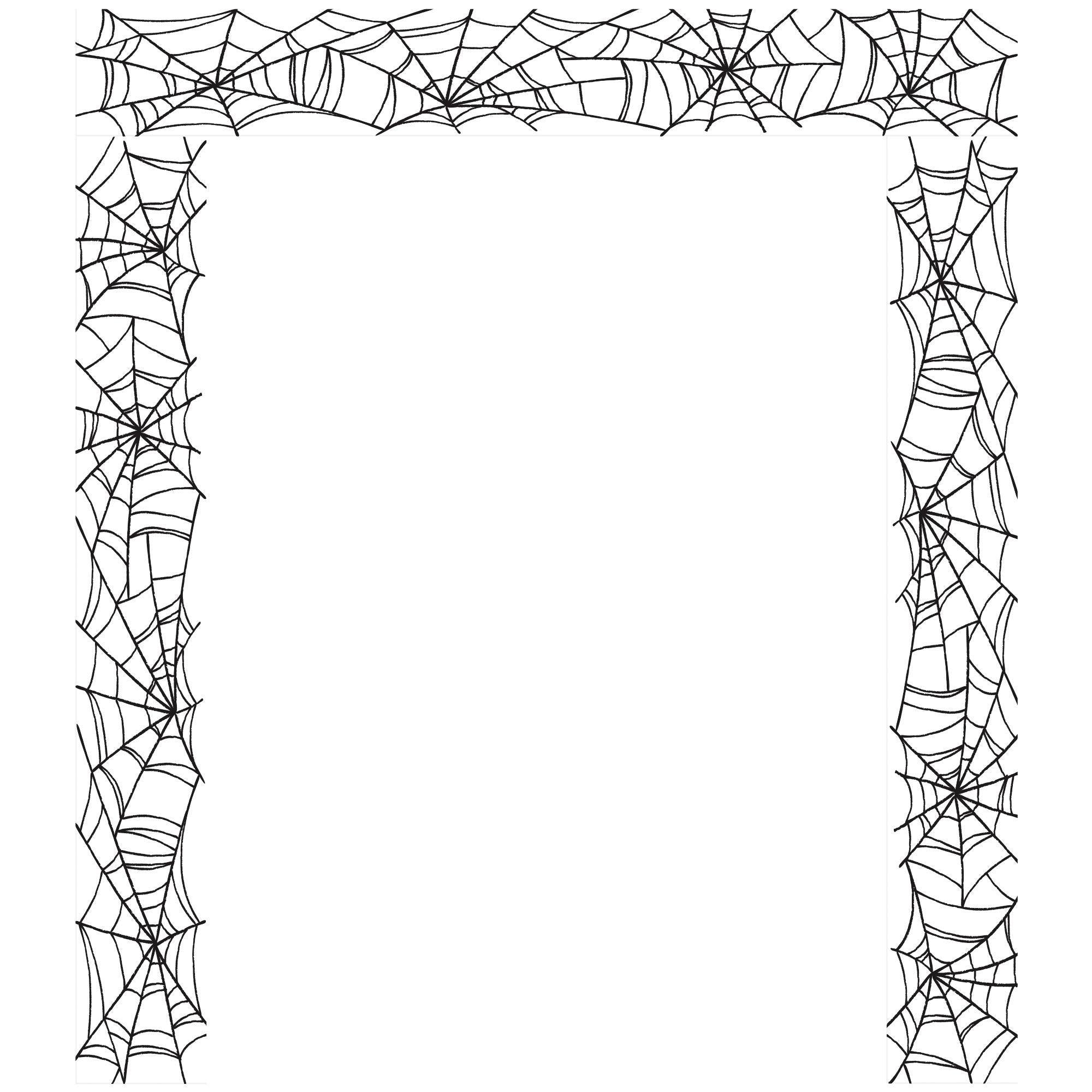 Classic Black & White Spiderweb Plastic Scene Setter Add-Ons, 5.4ft x 5.4ft - Image 2