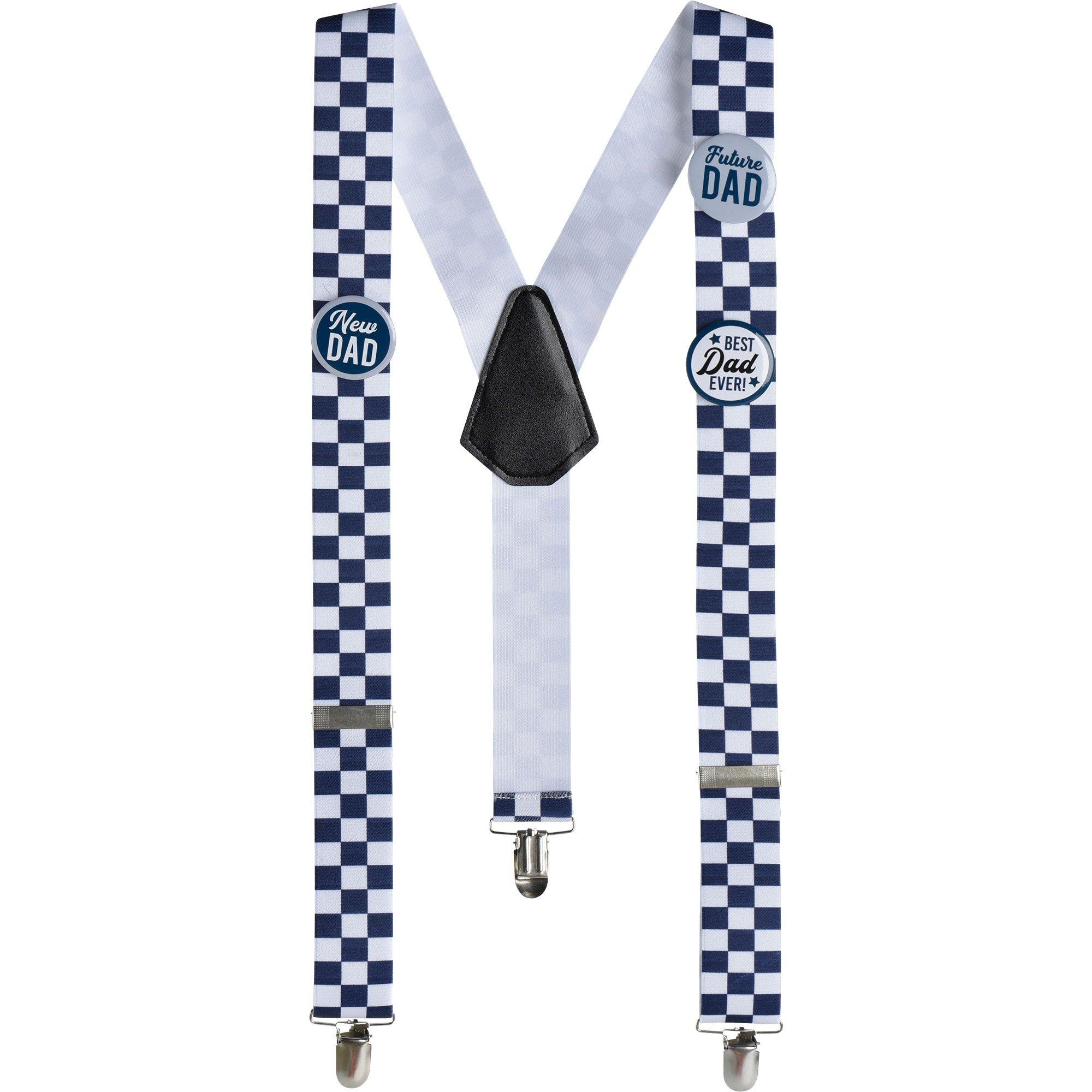 Checker Baby Shower Suspenders, Assorted Colors - Image 2