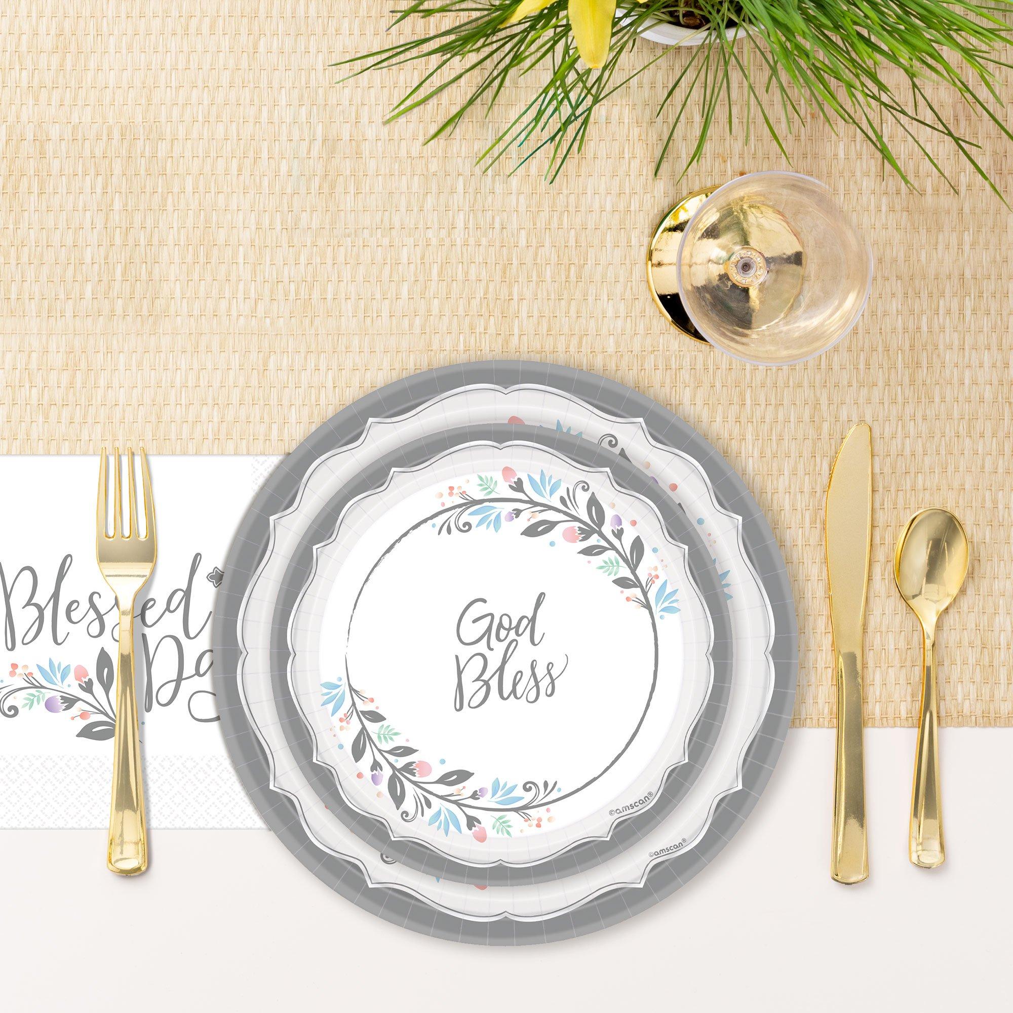 Silver Cross Holy Day Paper Dinner Plates, 10.5in, 18ct - Image 2