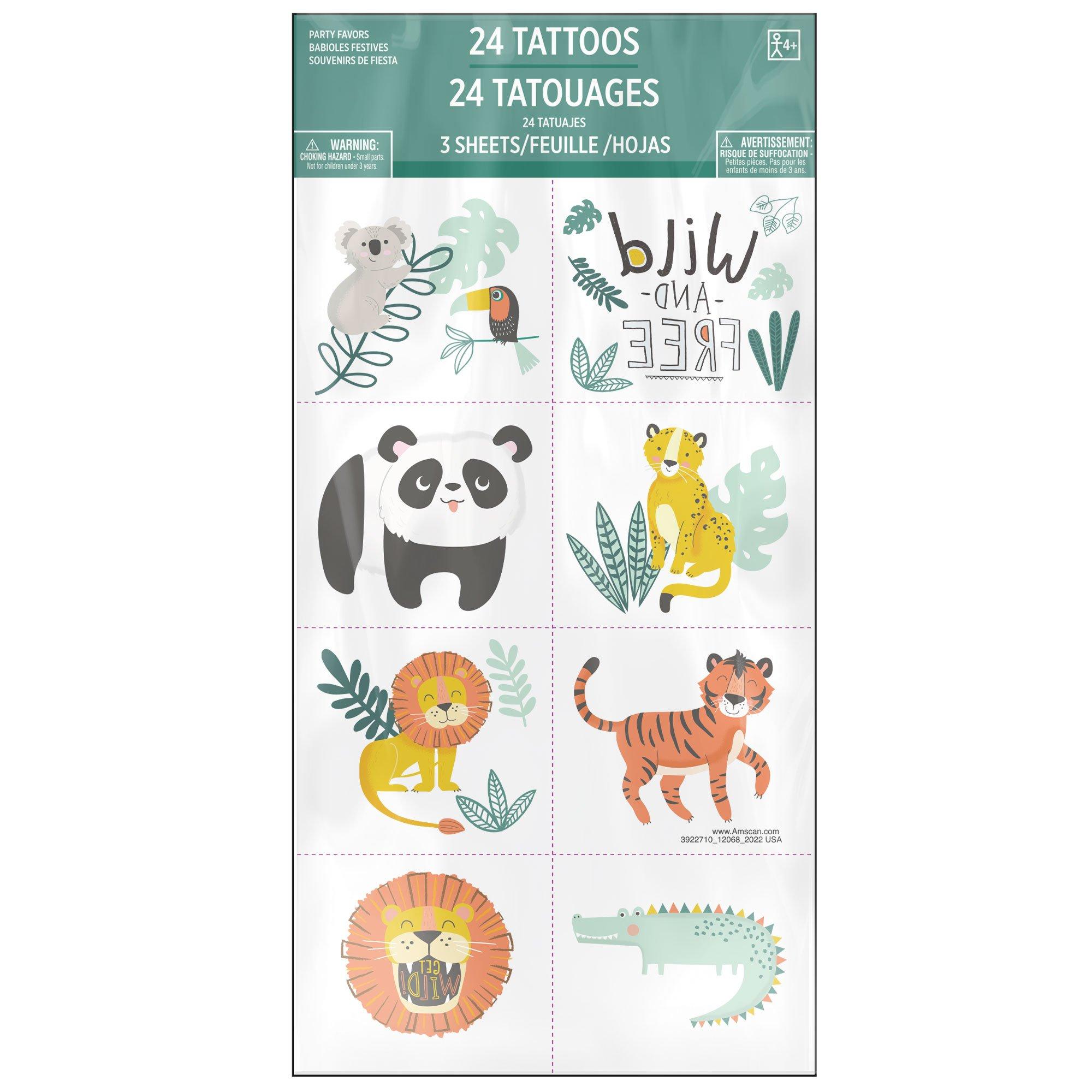 Get Wild Jungle Temporary Tattoos, 3 Sheets, 24ct - Image 2