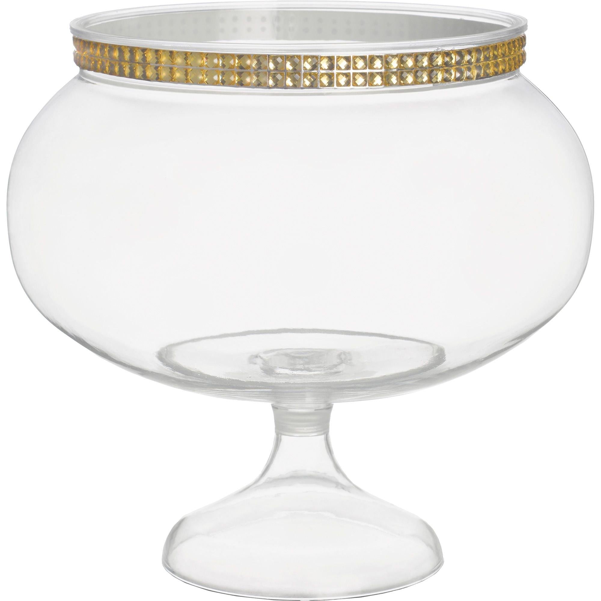 Rhinestone Plastic Pedestal Bowl, 60oz, Assorted Colors - Image 2