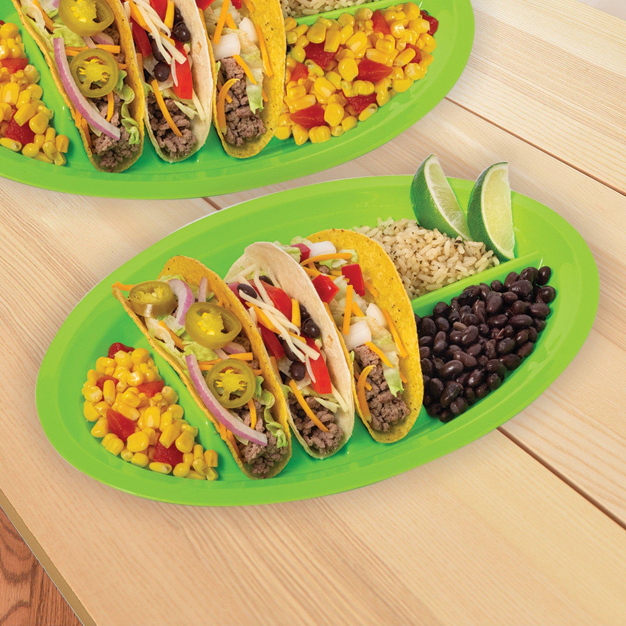 Fiesta Viva la Party Plastic Divided Plates, 12.8in x 8.6in, 4ct - Image 2