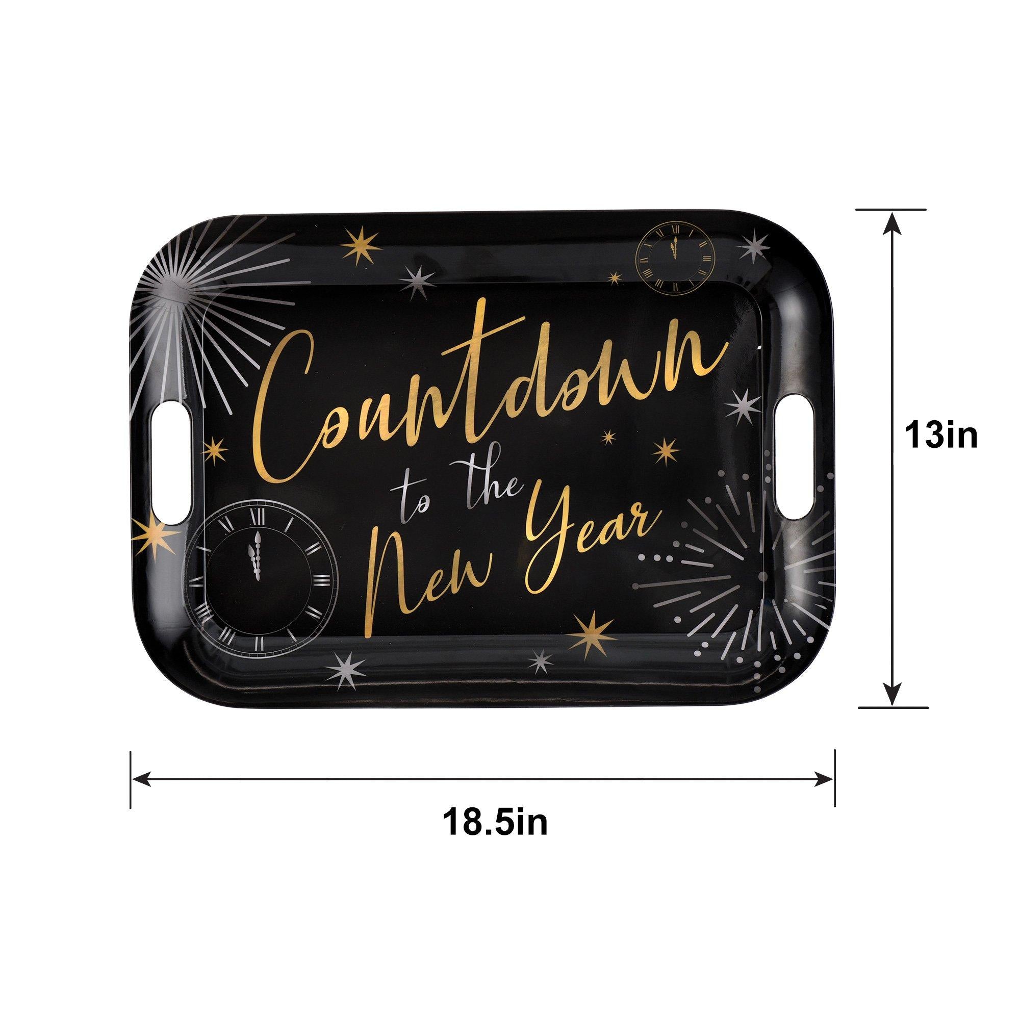 New Year's Countdown Melamine Serving Tray, 18.5in x 13in - Image 2