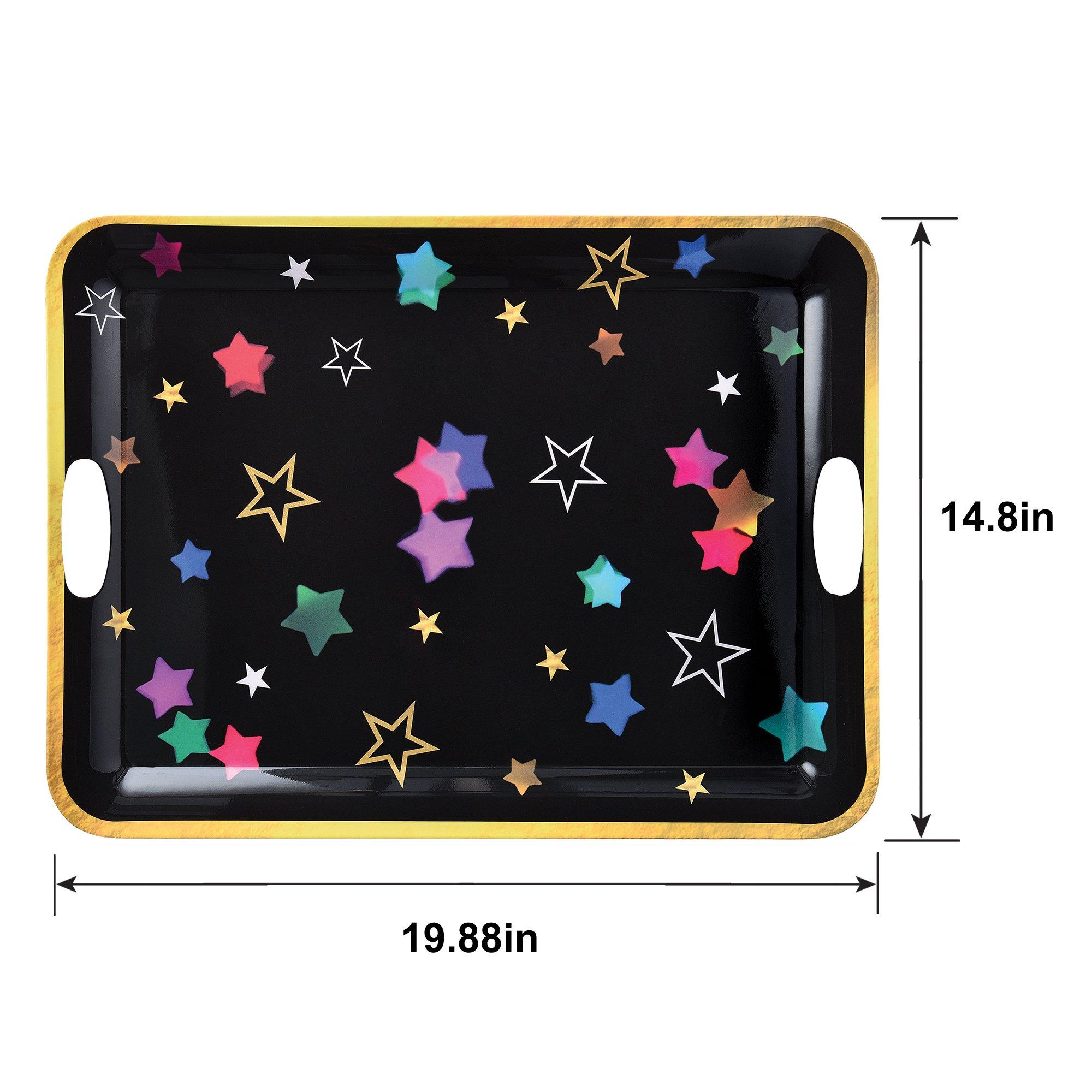 Starlight New Year’s Eve Melamine Serving Tray, 19.68in x 14.3in - Image 2