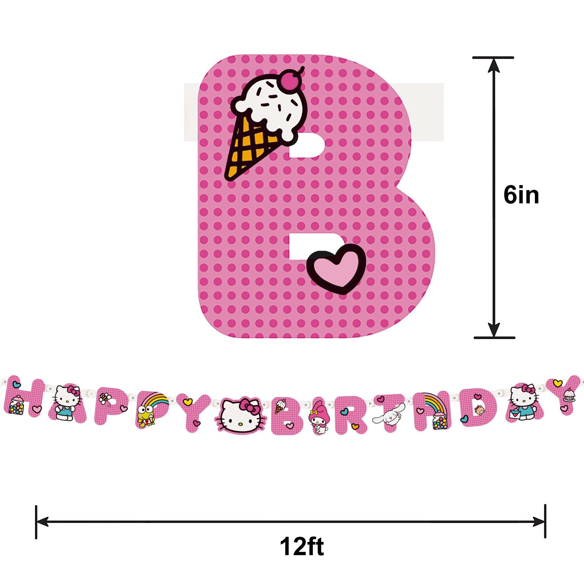 Hello Kitty and Friends Cardstock Birthday Banner, 6ft - Sanrio - Image 2