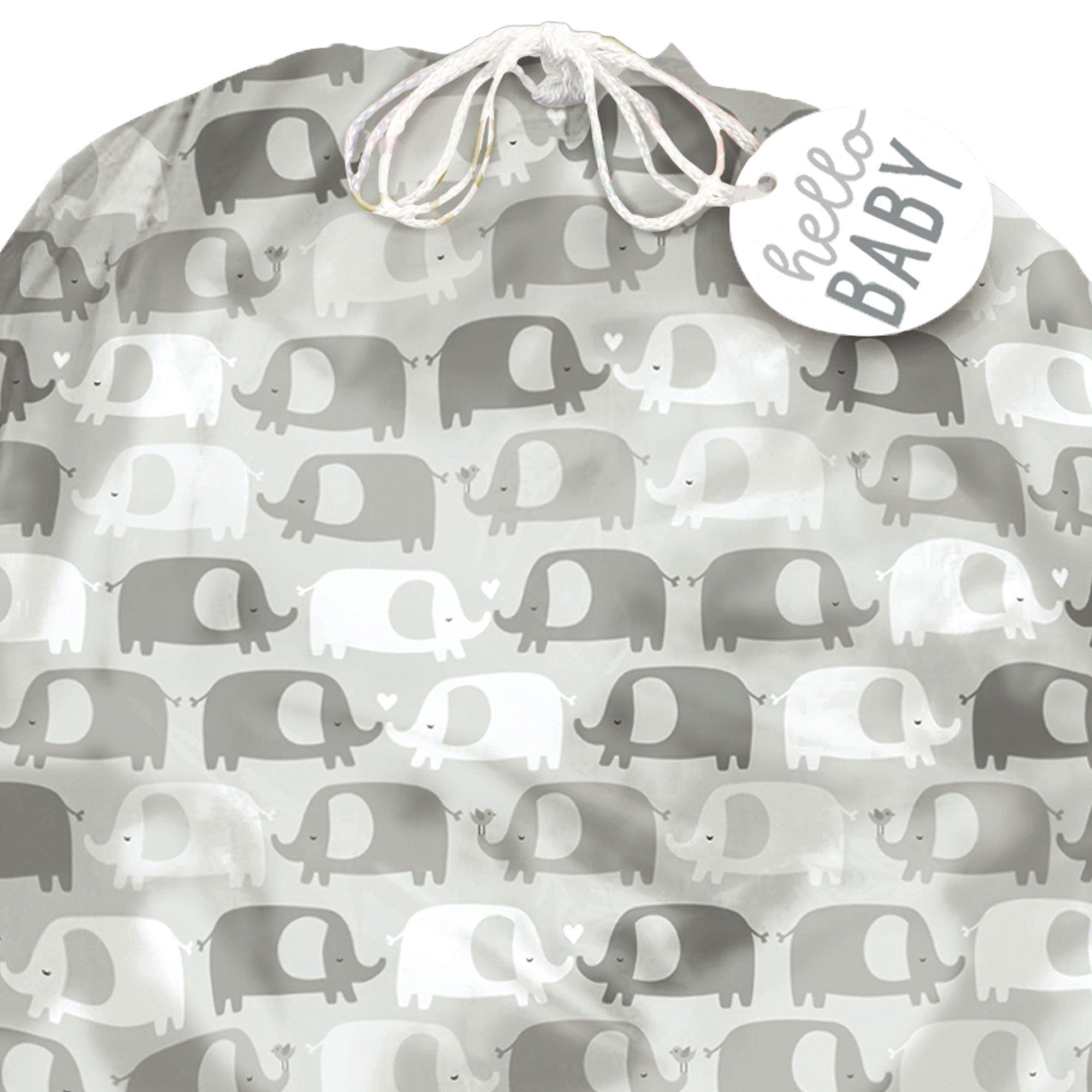 Giant Hello Baby Elephant Plastic Gift Sack, 36in x 44in - Image 2