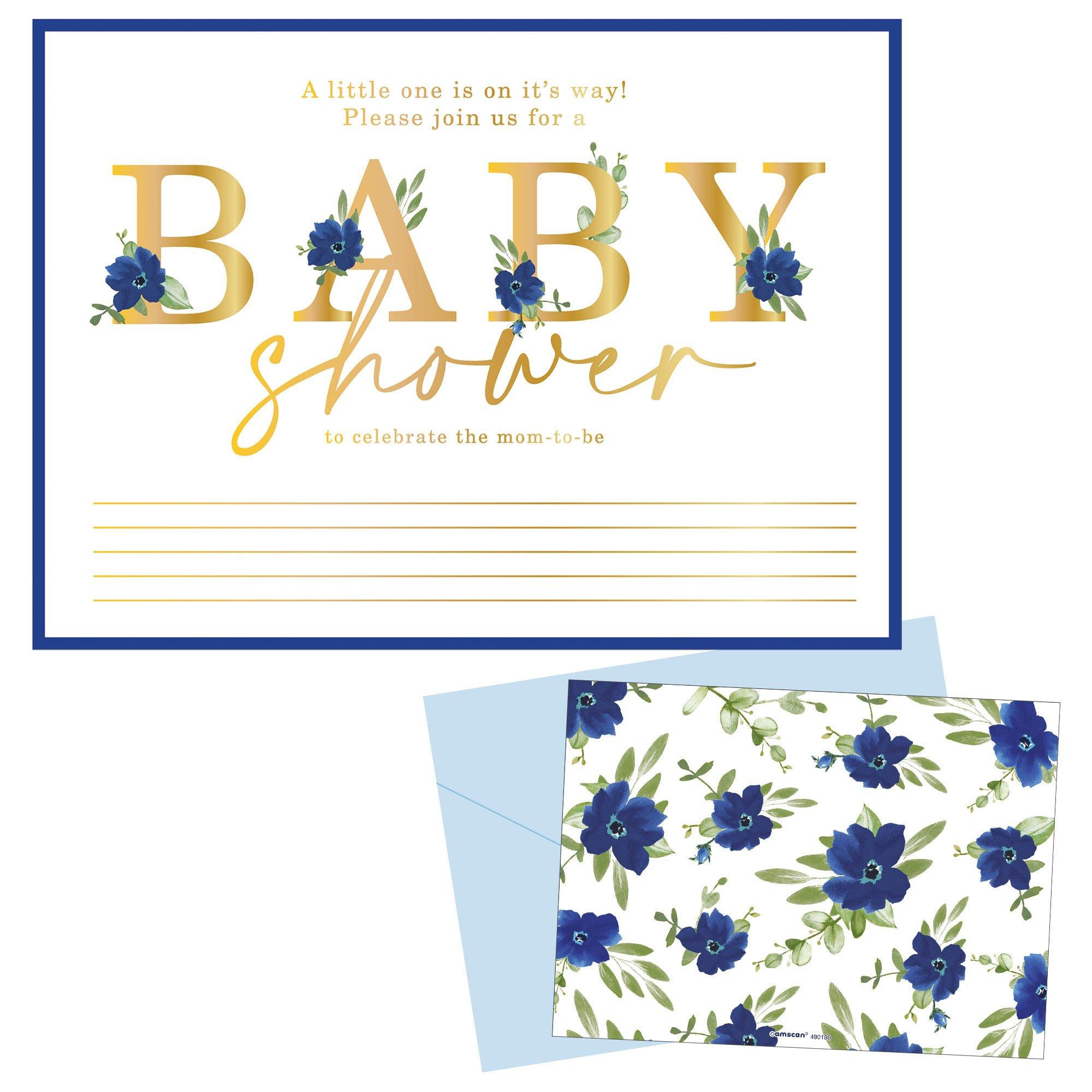 Baby in Bloom Baby Shower Cardstock Invitations, 8ct - Image 2
