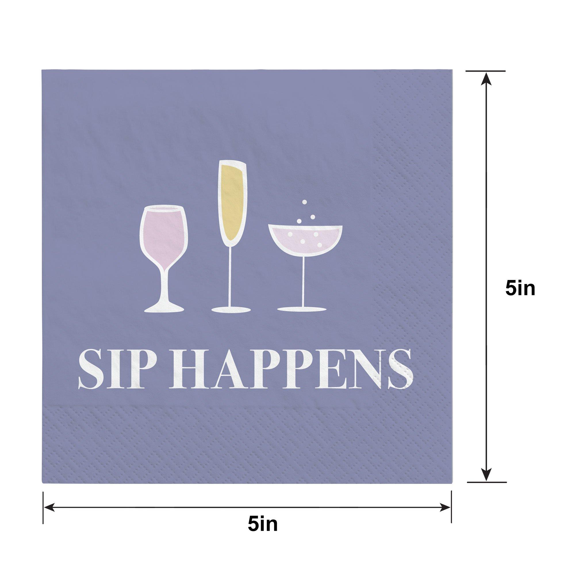 Sip Happens Beverage Napkins, 5in, 20ct - Image 2