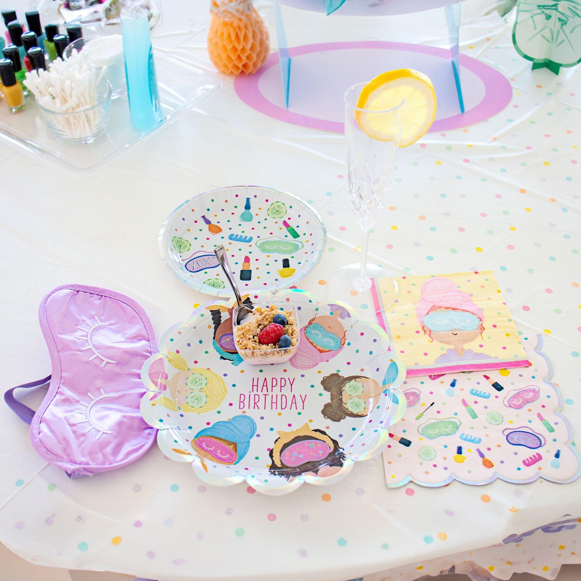 Spa Party Paper Dessert Plates, 7in, 8ct - Image 2