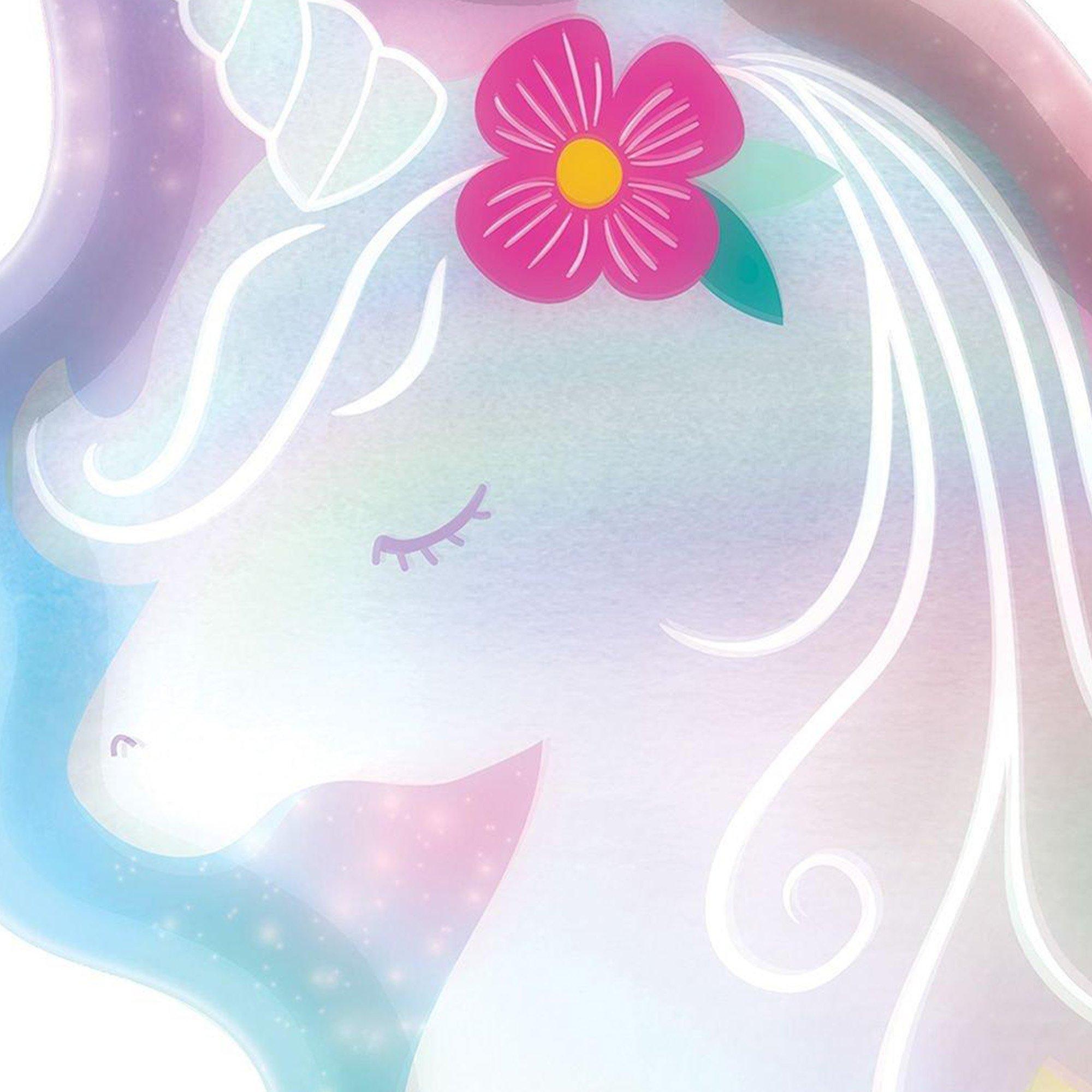 Iridescent Enchanted Unicorn Shaped Paper Plates, 7in, 8ct - Image 2