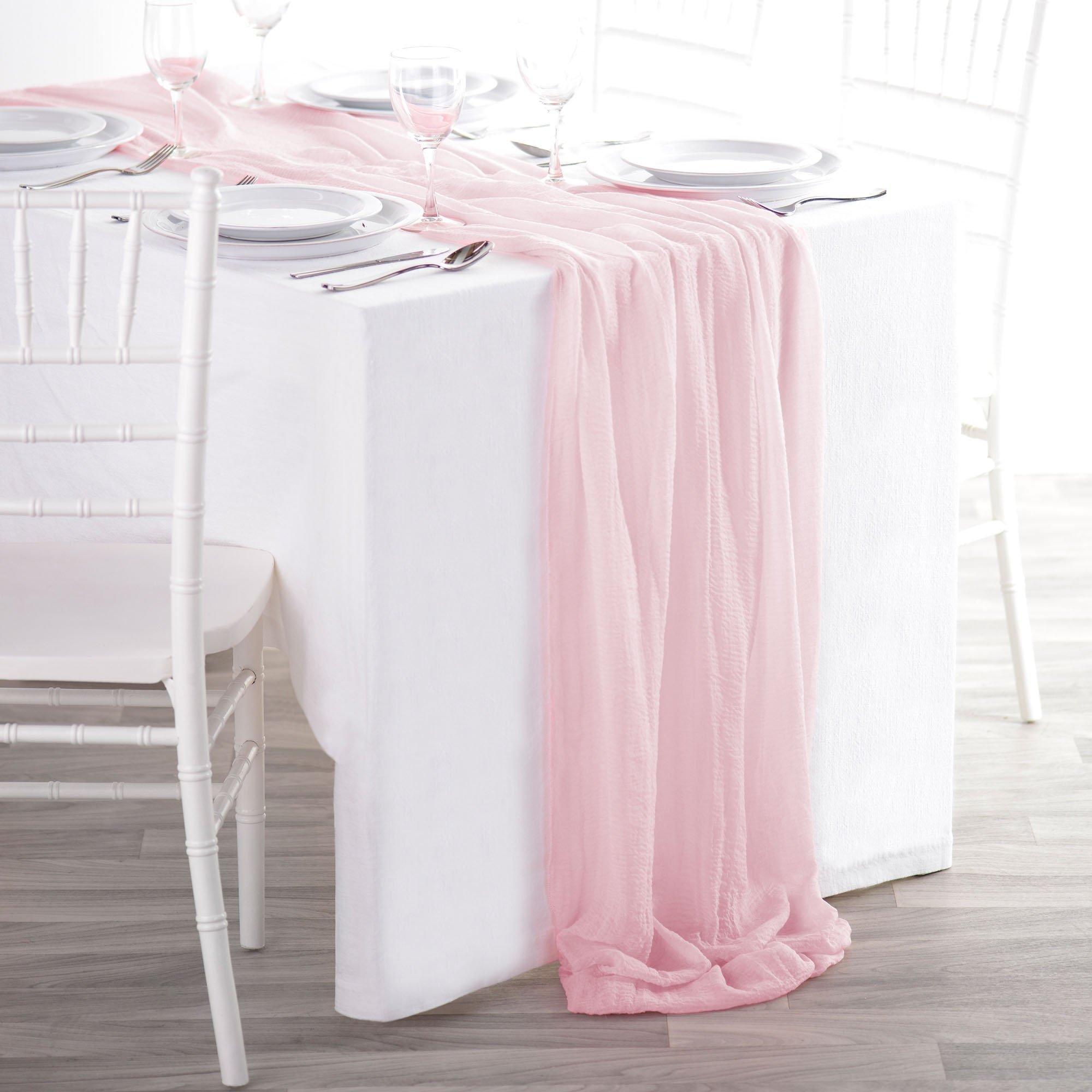 Gauze Fabric Table Runner, 10ft, Assorted Colors - Image 2