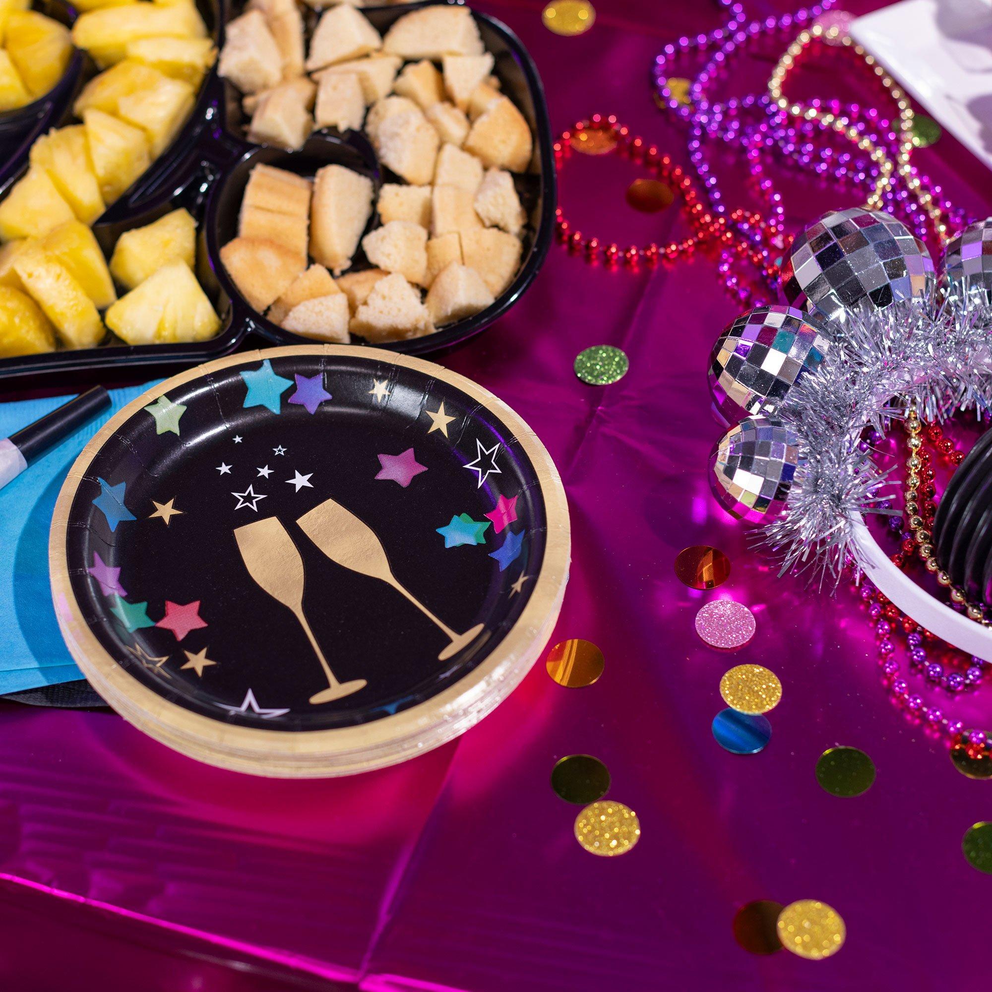 Starlight Clinking Glasses Paper Dessert Plates, 6.75in, 20ct - Image 2