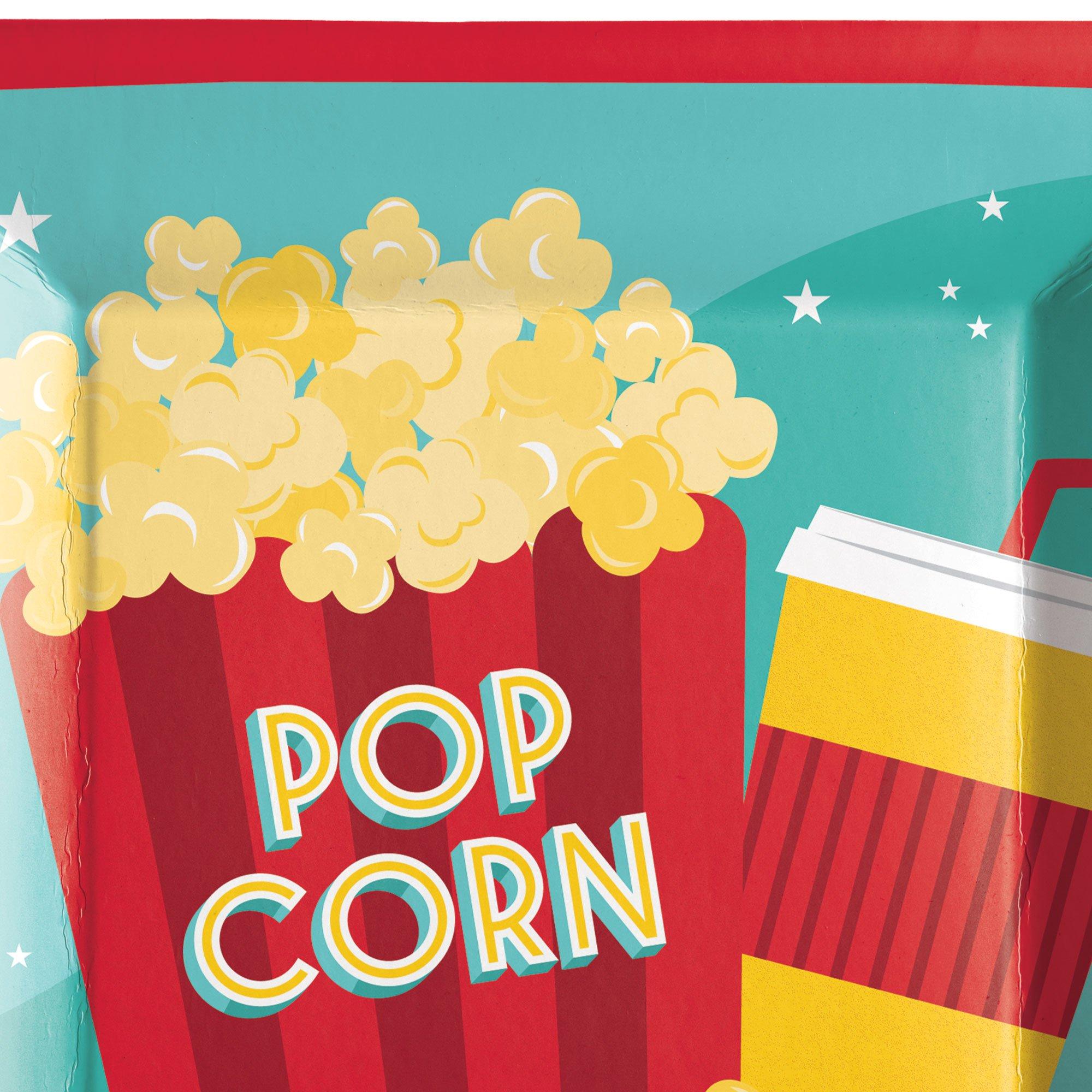 Concession Stand Square Paper Dessert Plates, 6.75in, 20ct - Movie Night - Image 2
