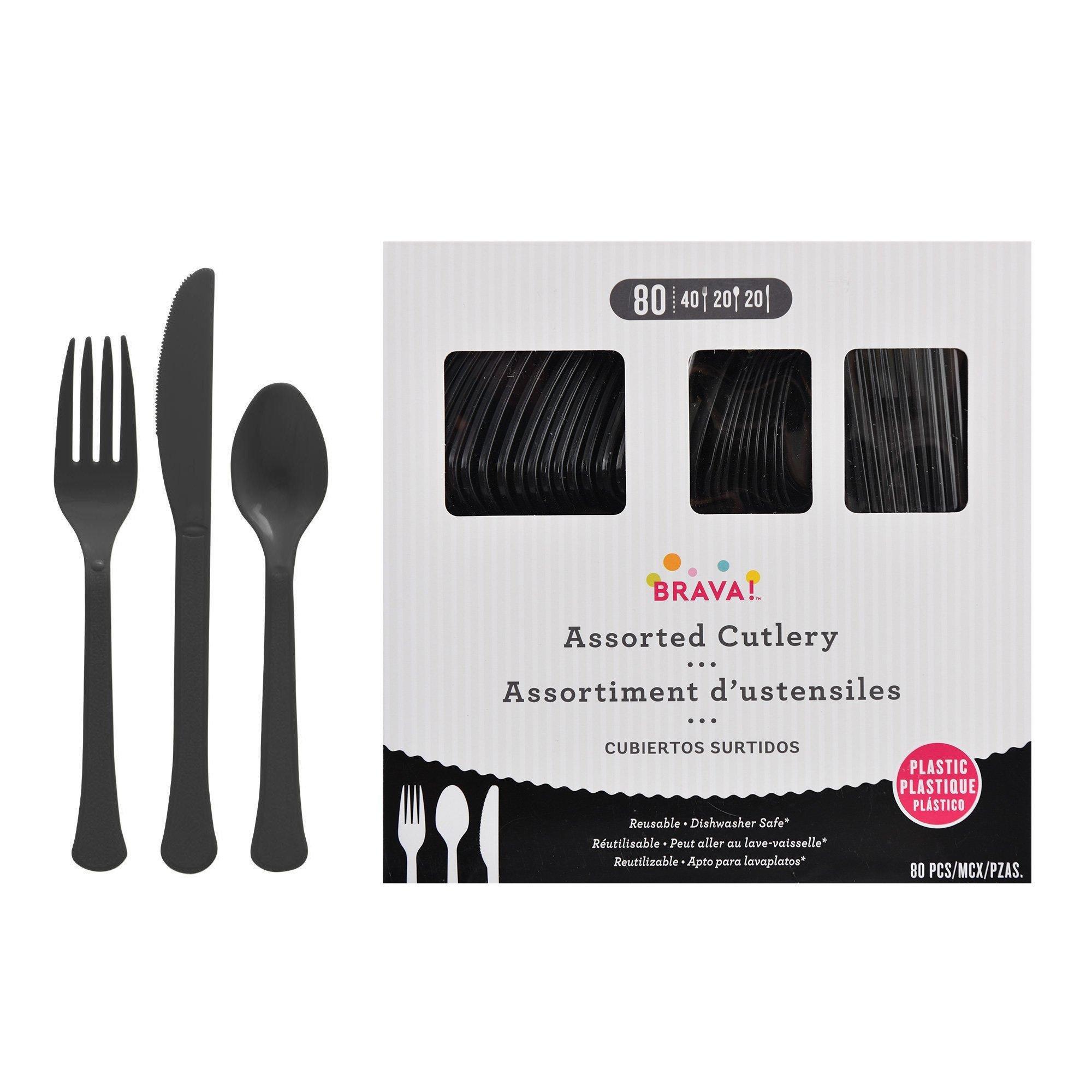 Plastic Cutlery Set, Assorted Colors, Multiple Guest Counts - Image 2