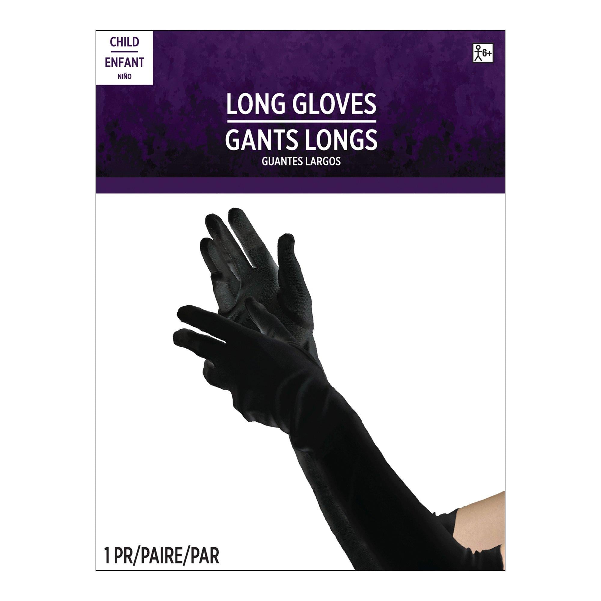 Adult Extra Long Black Gloves - Image 2