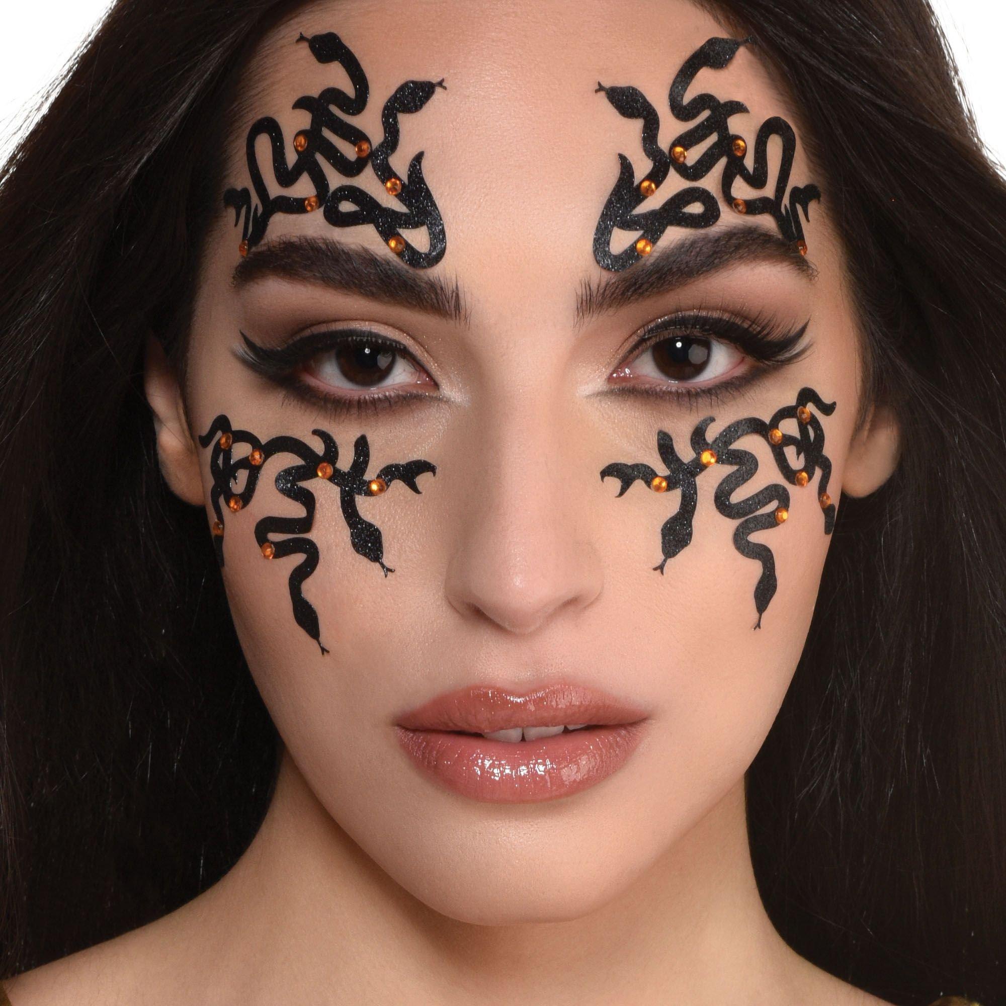Black & Gold Snake Eye Stickers, 6pc - Image 2