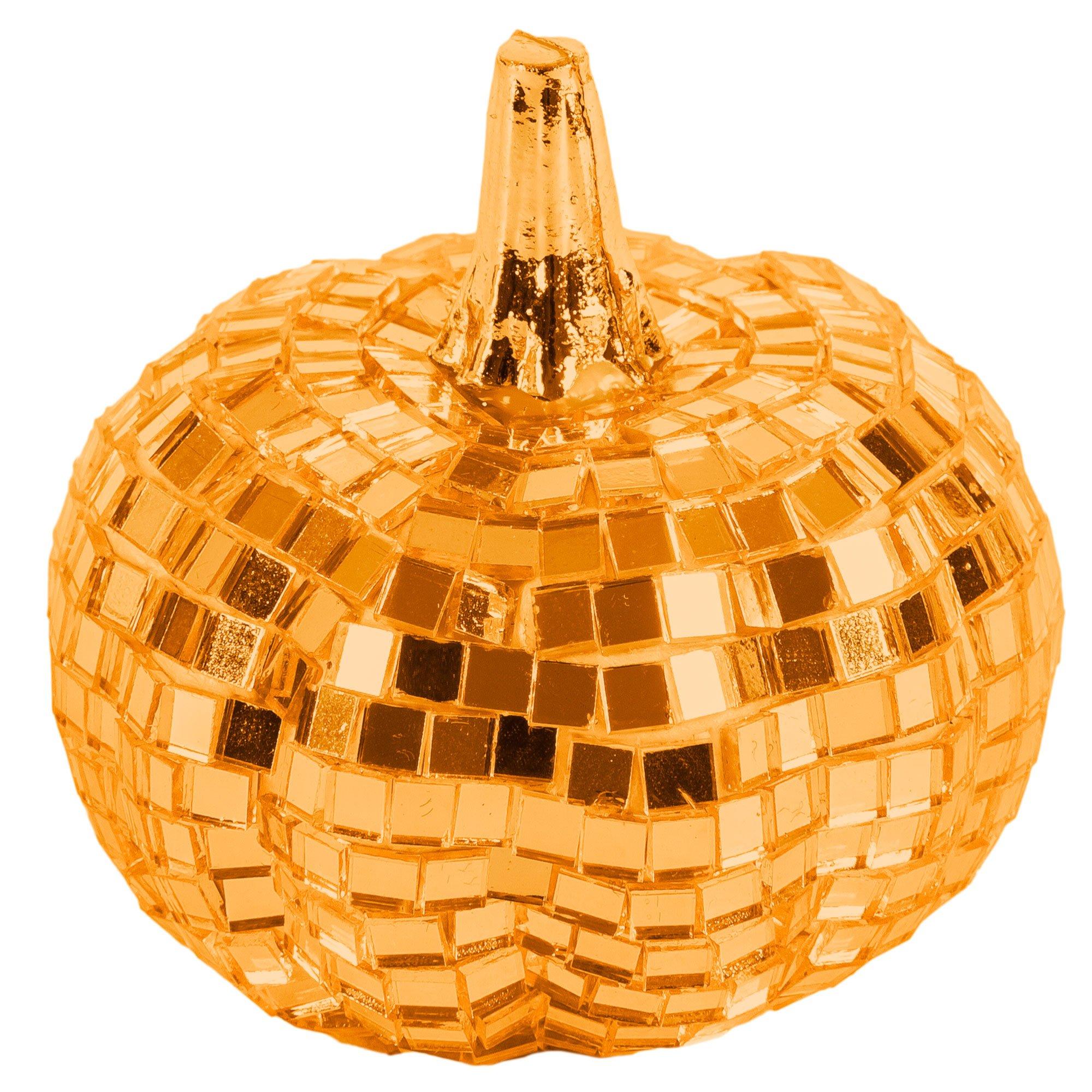 Mirrored Glass & Foam Pumpkin Decoration, Assorted Colors, Multiple Sizes - Image 2