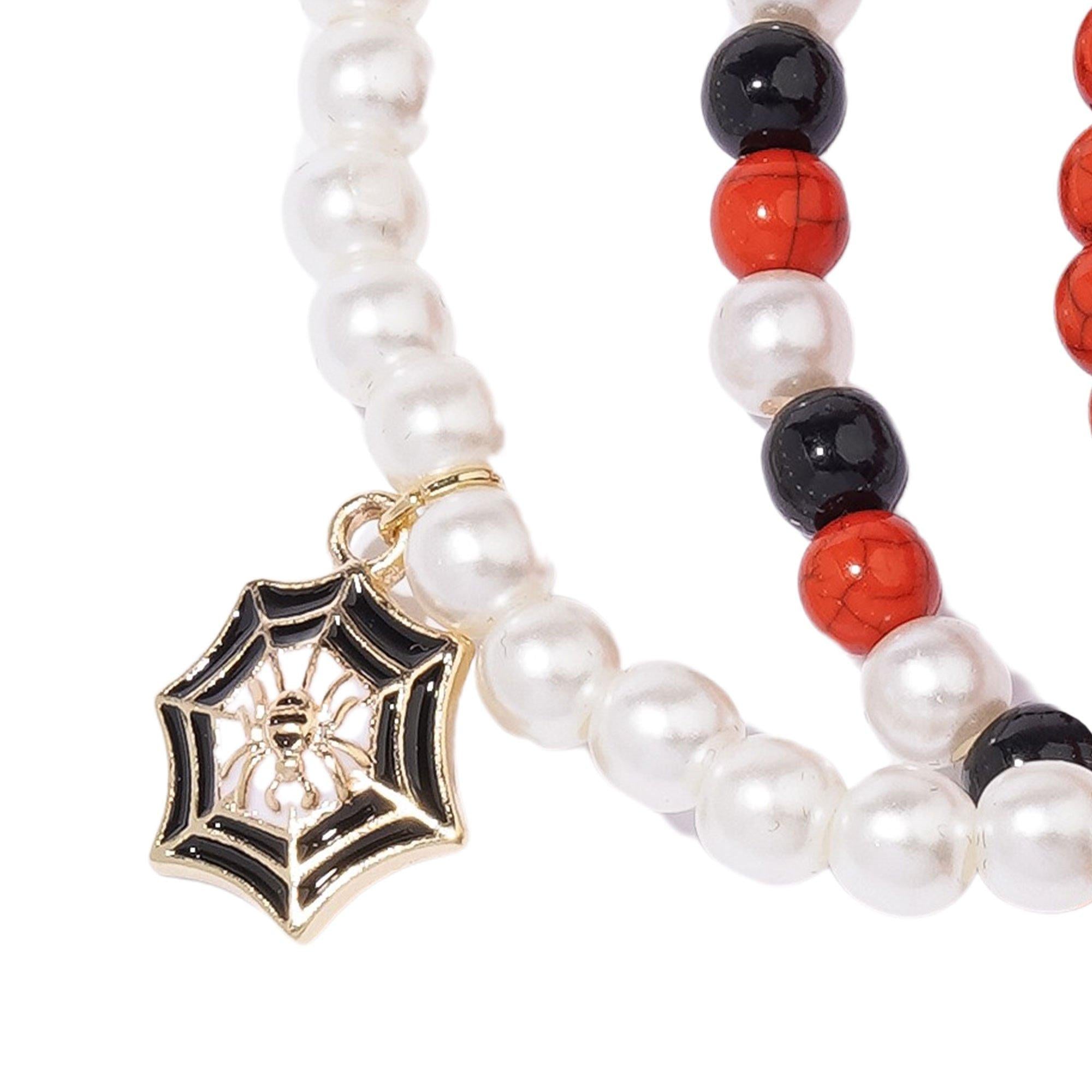 Spider, Pumpkin & Witch Hat Bead Charm Bracelets, 3ct - Image 2