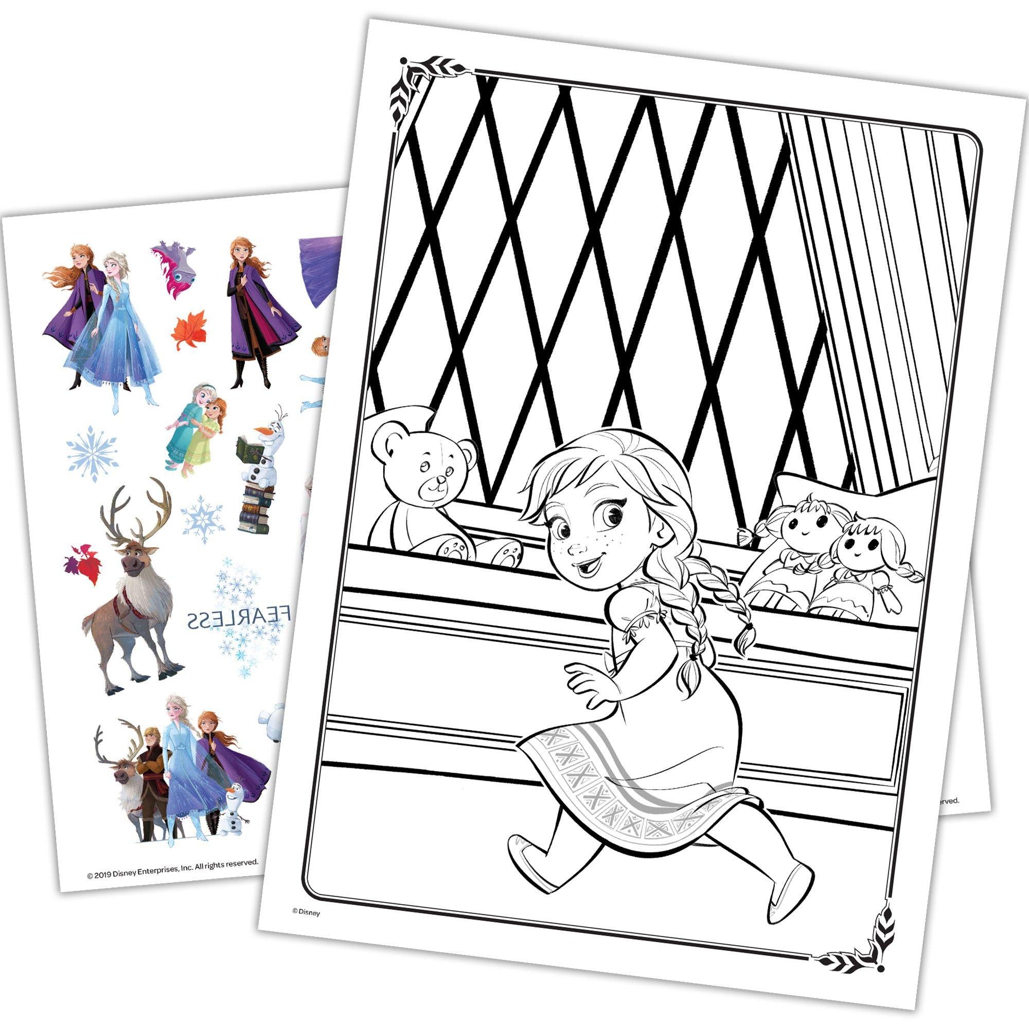 Frozen 2 Jumbo Paper Coloring & Activity Book with Temporary Tattoos, 7.75in x 10.75in - Image 2