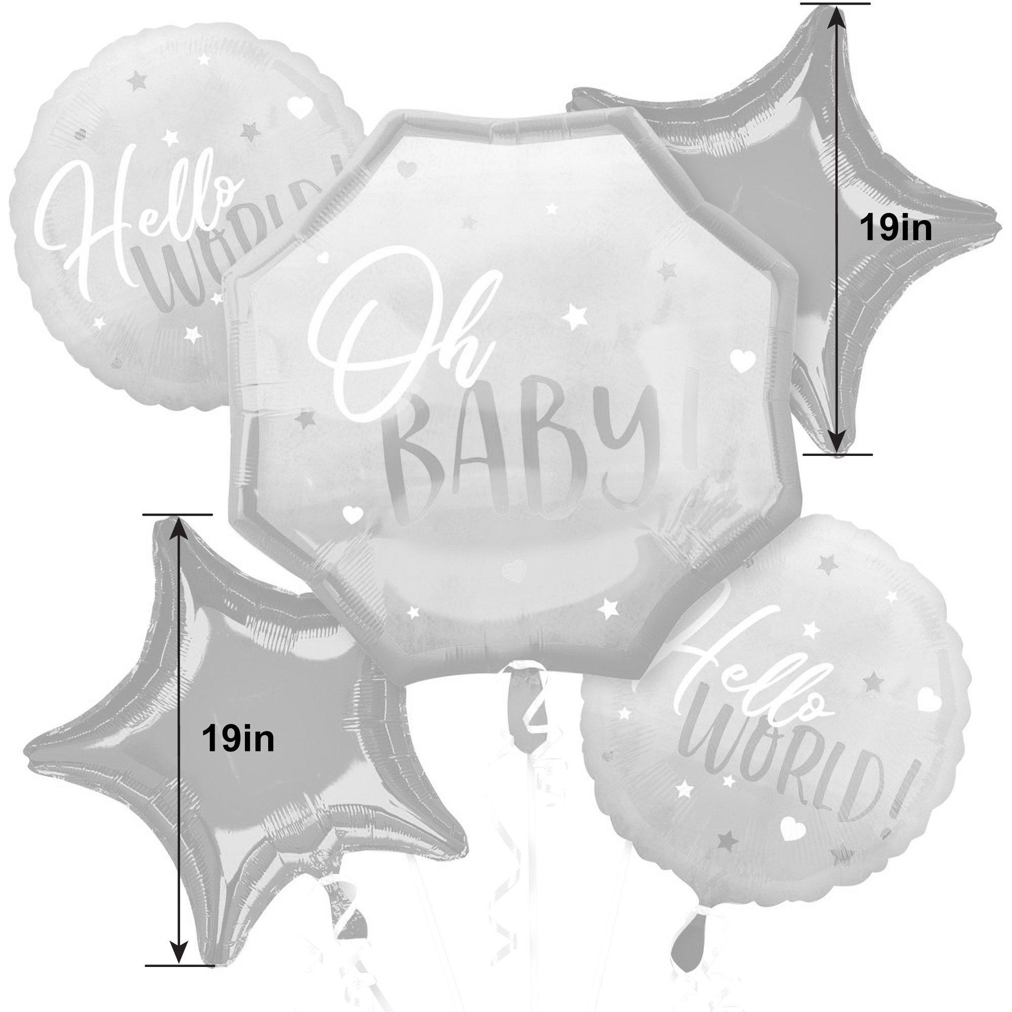 Blue Baby Boy Baby Shower Foil Balloon Bouquet, 5pc - Image 2