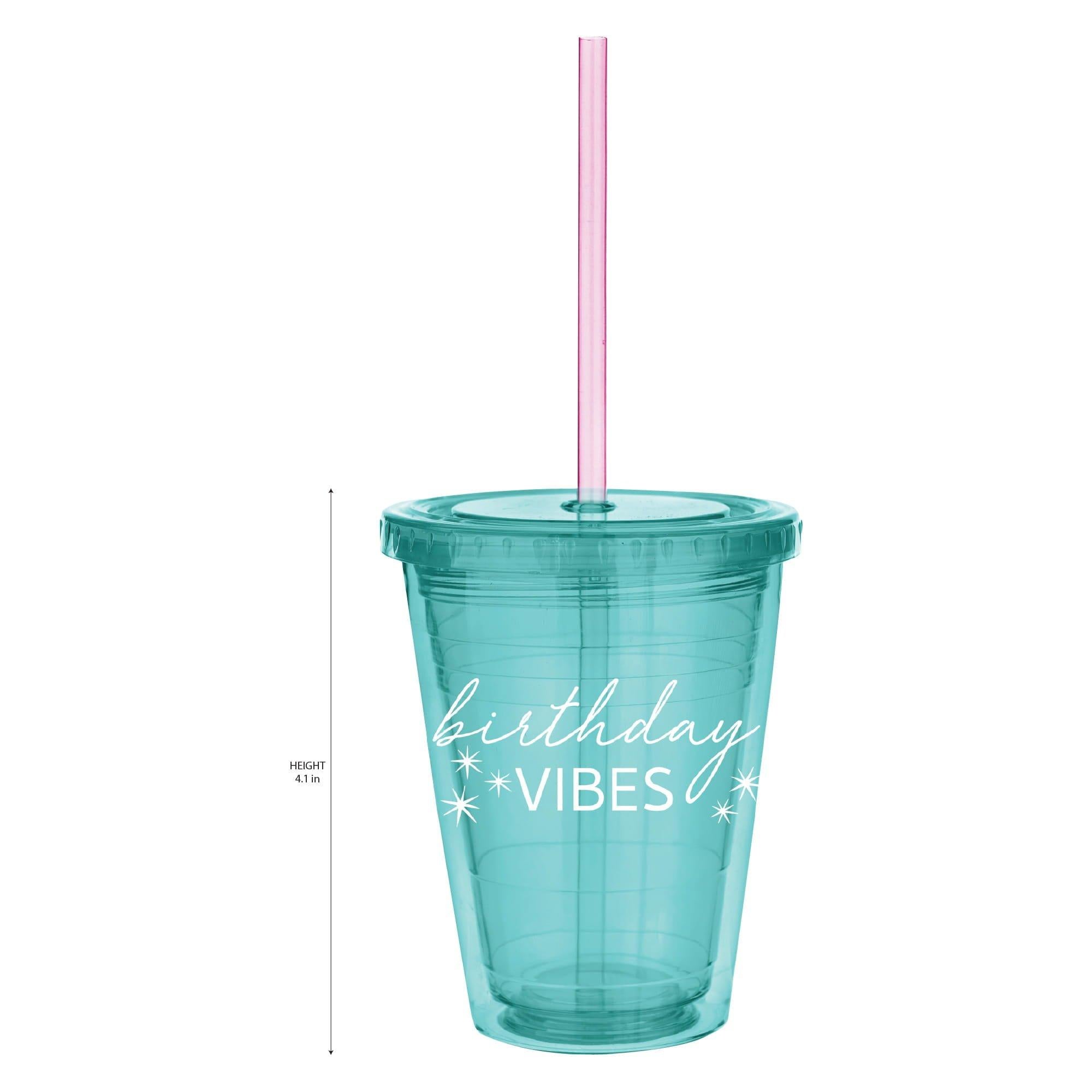 Digital Dream Plastic Tumbler with Straw, 12oz - Image 2