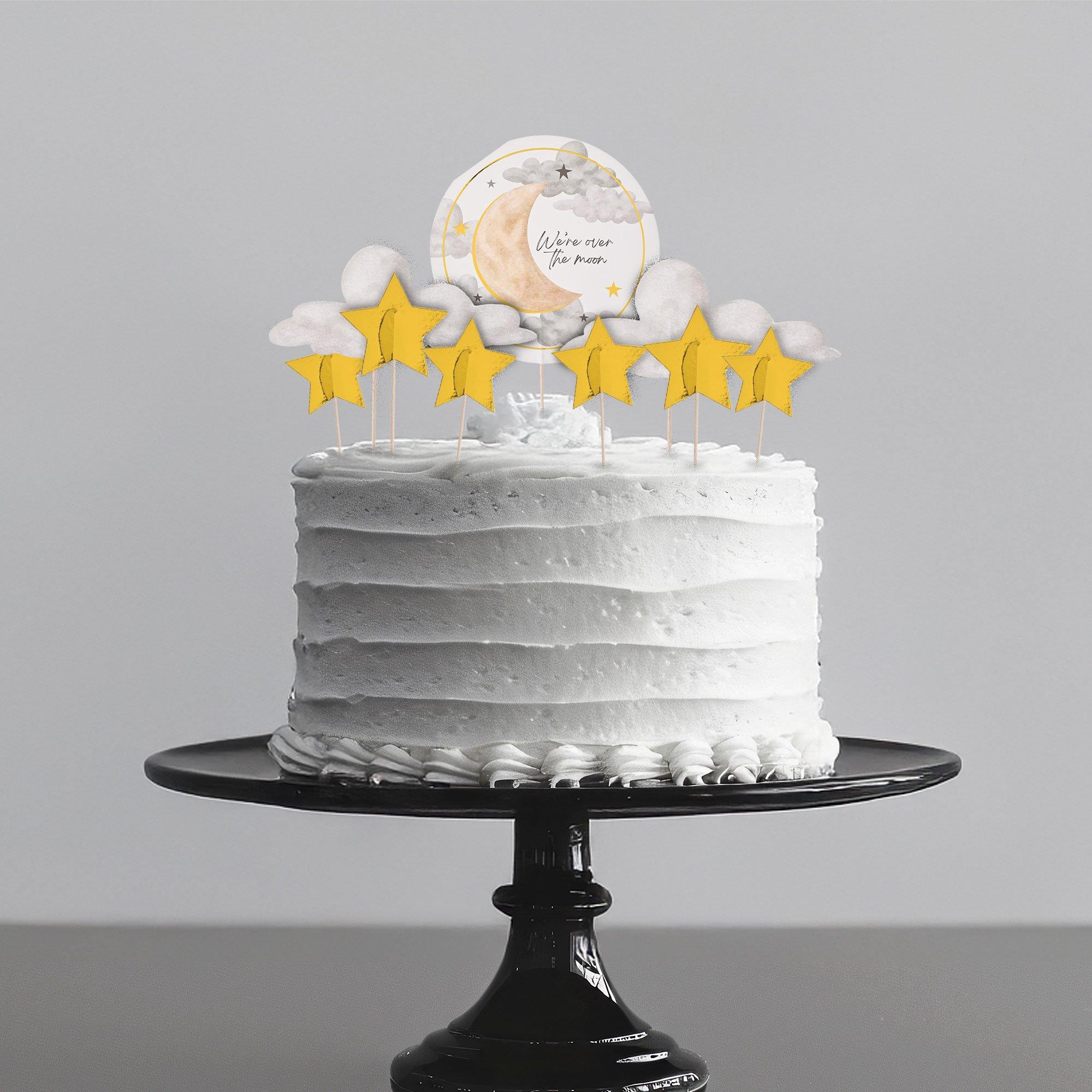 Over the Moon Baby Shower Cake Pick Decorating Kit, 9pc - Image 2