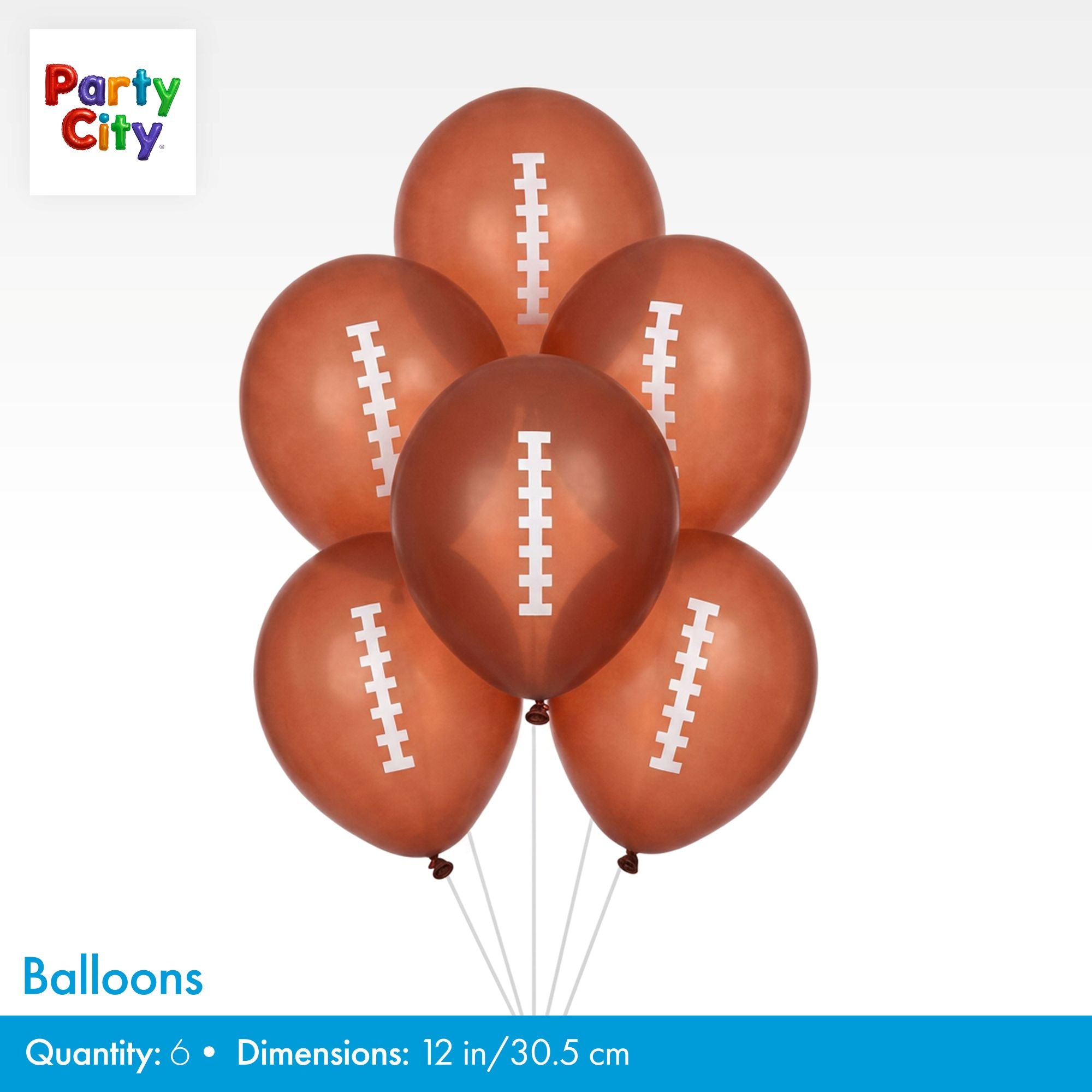 Football Latex Balloons, 12in, 6ct - Image 2